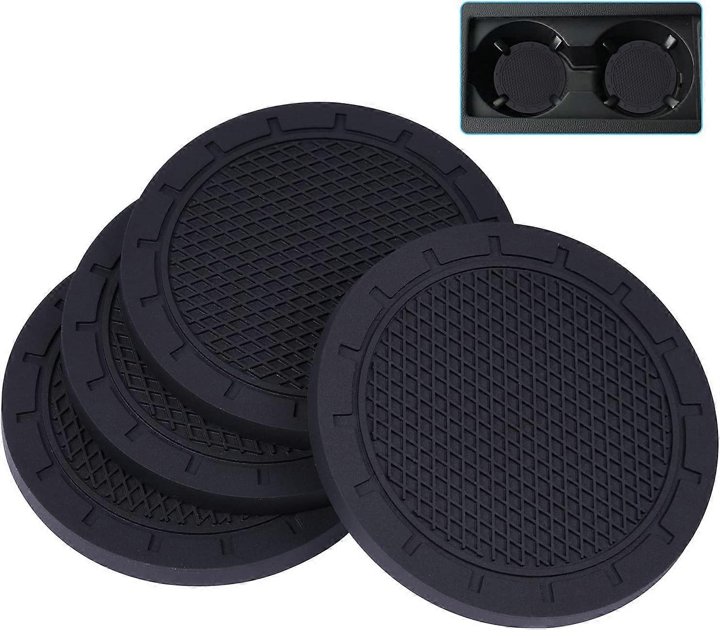 Car Coasters, 4 Pack PVC Car Cup Holder Insert Coaster