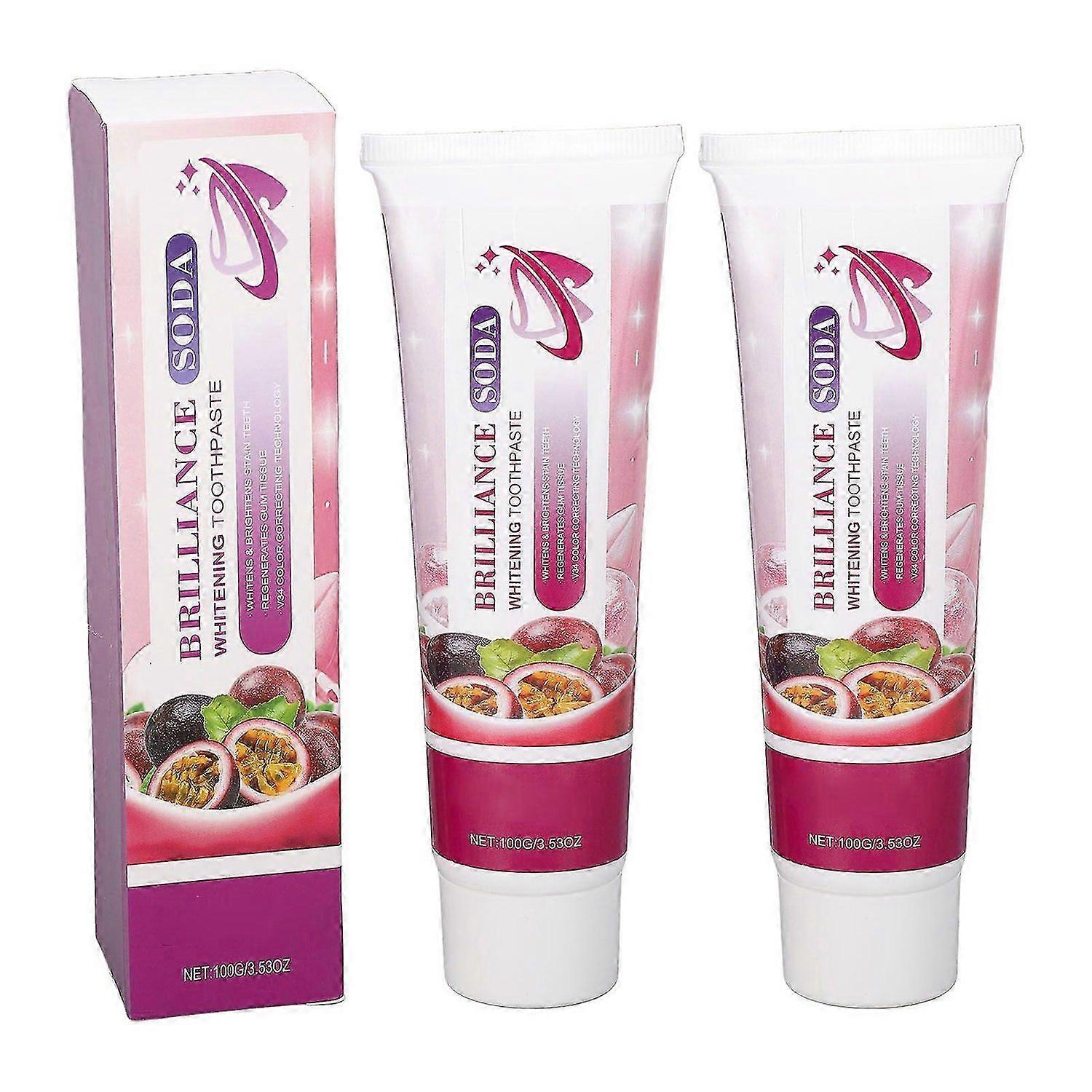 2025 Latest Model 2pcs Whitening Toothpaste V34 Color Correcting Passion Fruit...