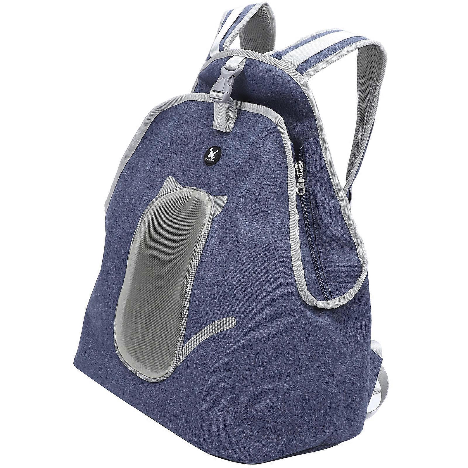 Pet Carrier Backpack Breathable Dog Front Bag Adjustable Strap Cat Travel Safety BagBlue