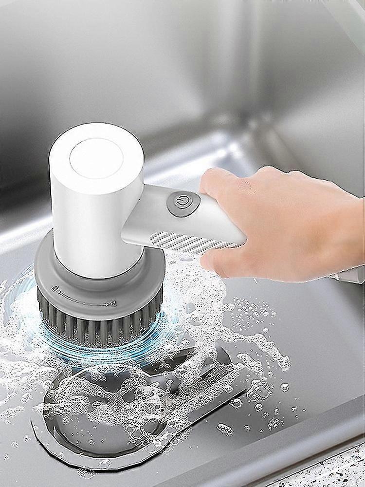 Handheld Electric Spin Scrubber, Versatile with 4 Replaceable Brush Heads