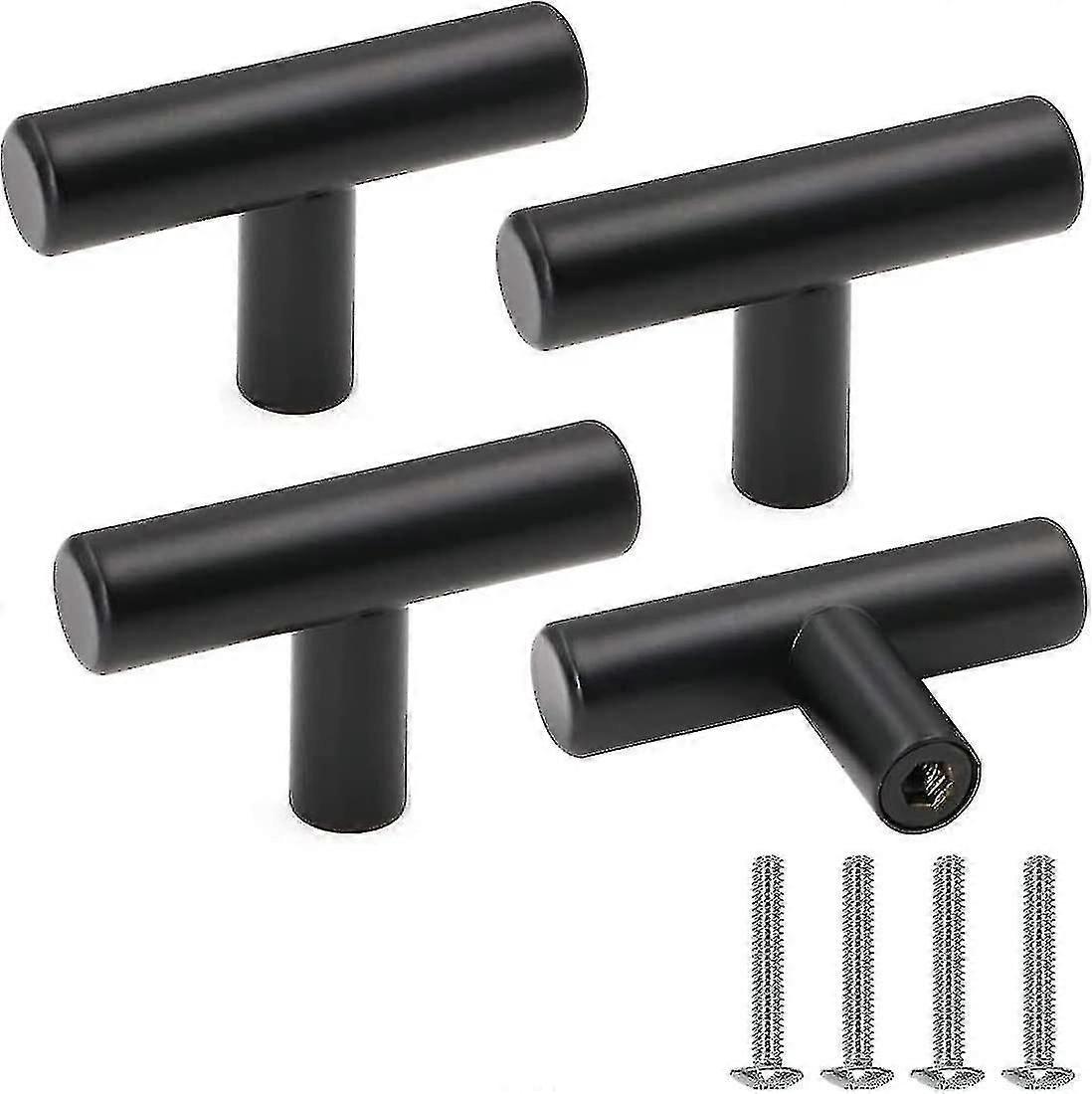 4 قطع مقبض مجلس الوزراء ، أسود الفولاذ المقاوم للصدأ خزانة مقابض الباب خمر مقابض درج مع مسامير