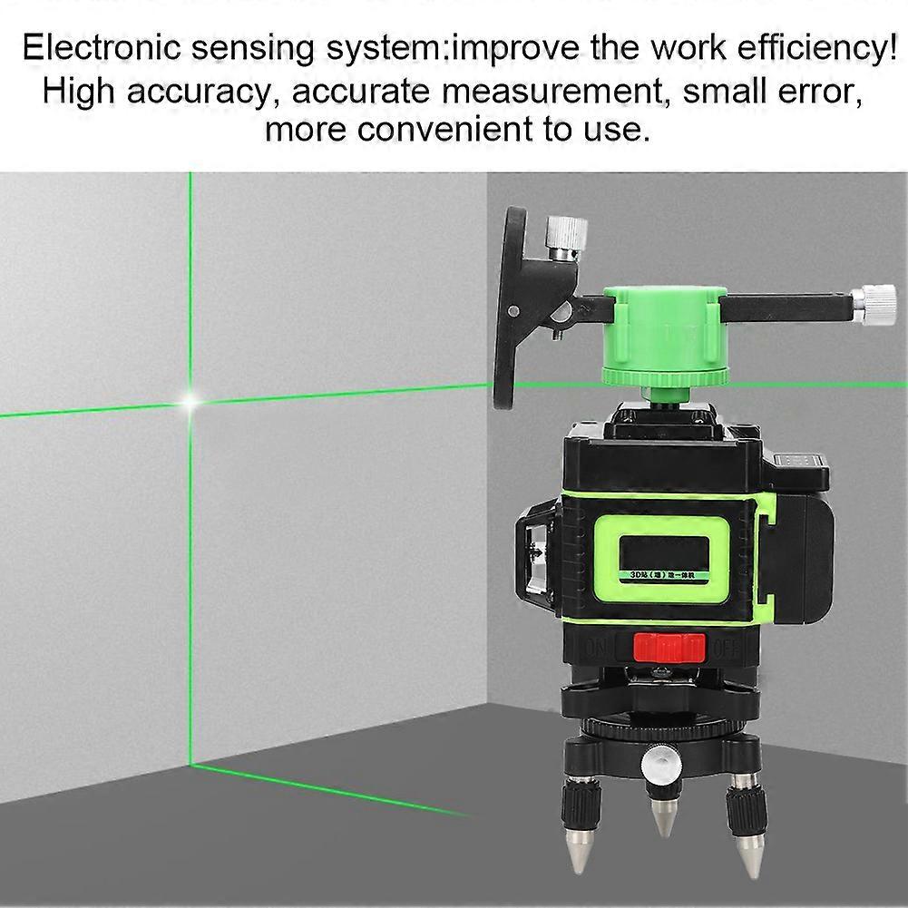 12 Line 3D Green Laser Meter 12V 1000mAh Self-Leveling Tool