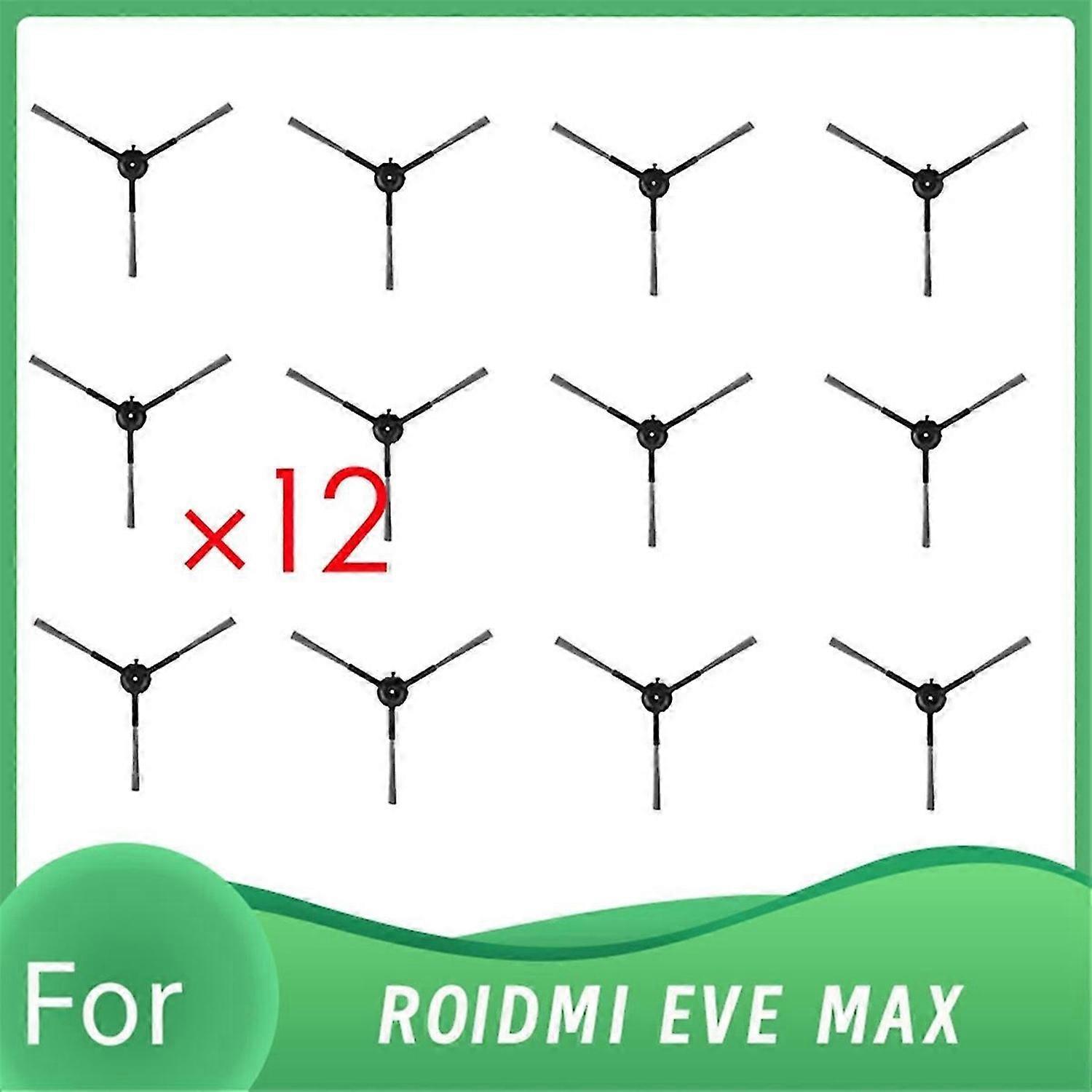 12 Pcs Side Brush for ROIDMI EVE MAX Self Emptying Robot Vacuum Cleaner Parts Replacement Enhanced C