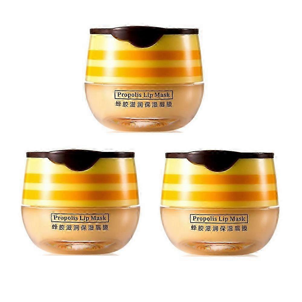 3pcs Propolis Moisturizing Honey Lip Mask Lip Bee Balm Nourishing Anti-wrinkle