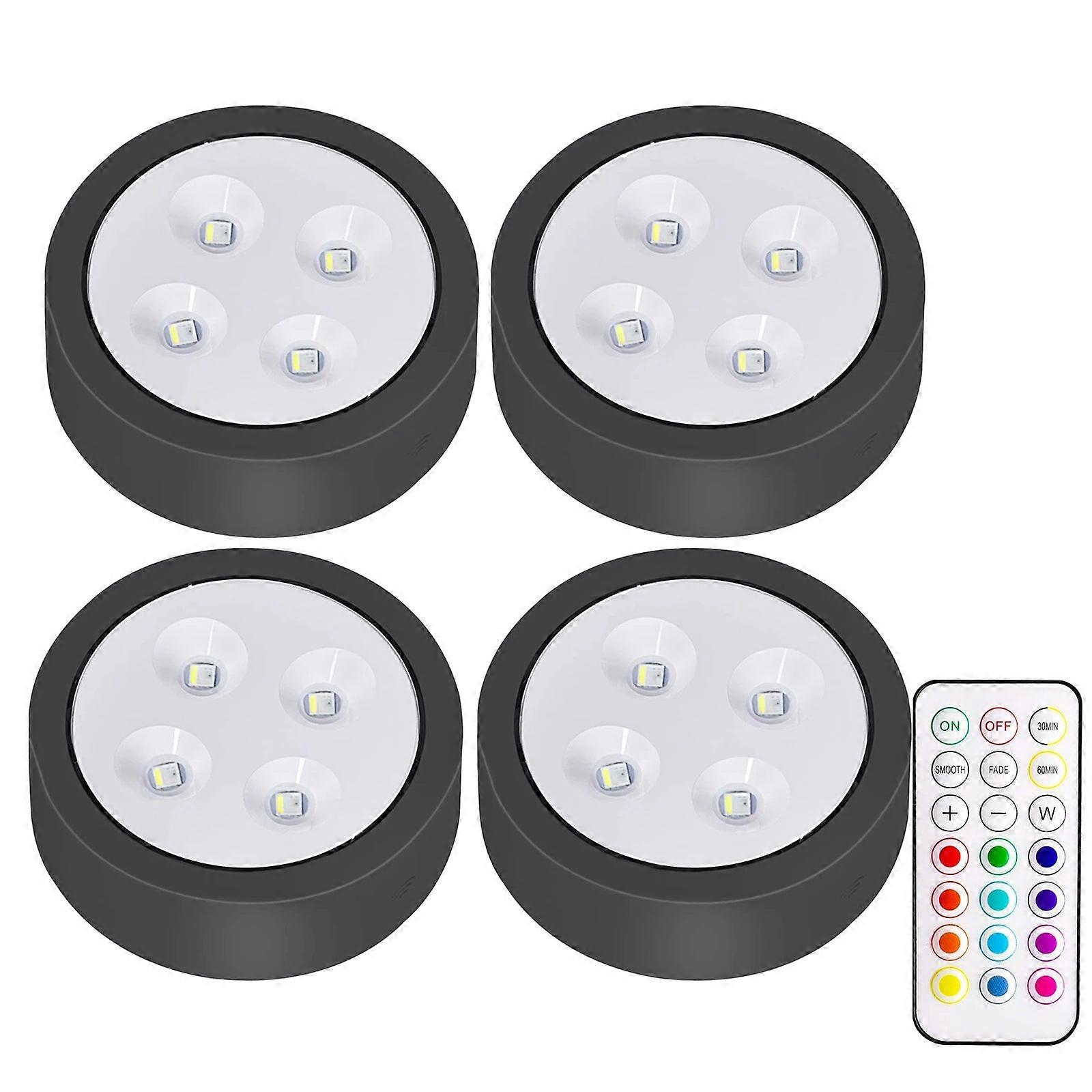 Wireless Rgb Under Cabinet Led Lights, Remote-controlled Puck Night Light