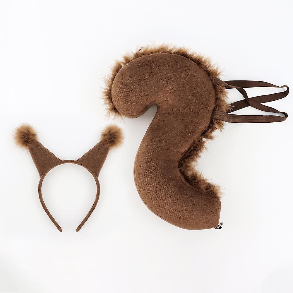 Squirrel suit cute headband cosplay tail masquerade Children's Day children's performance props