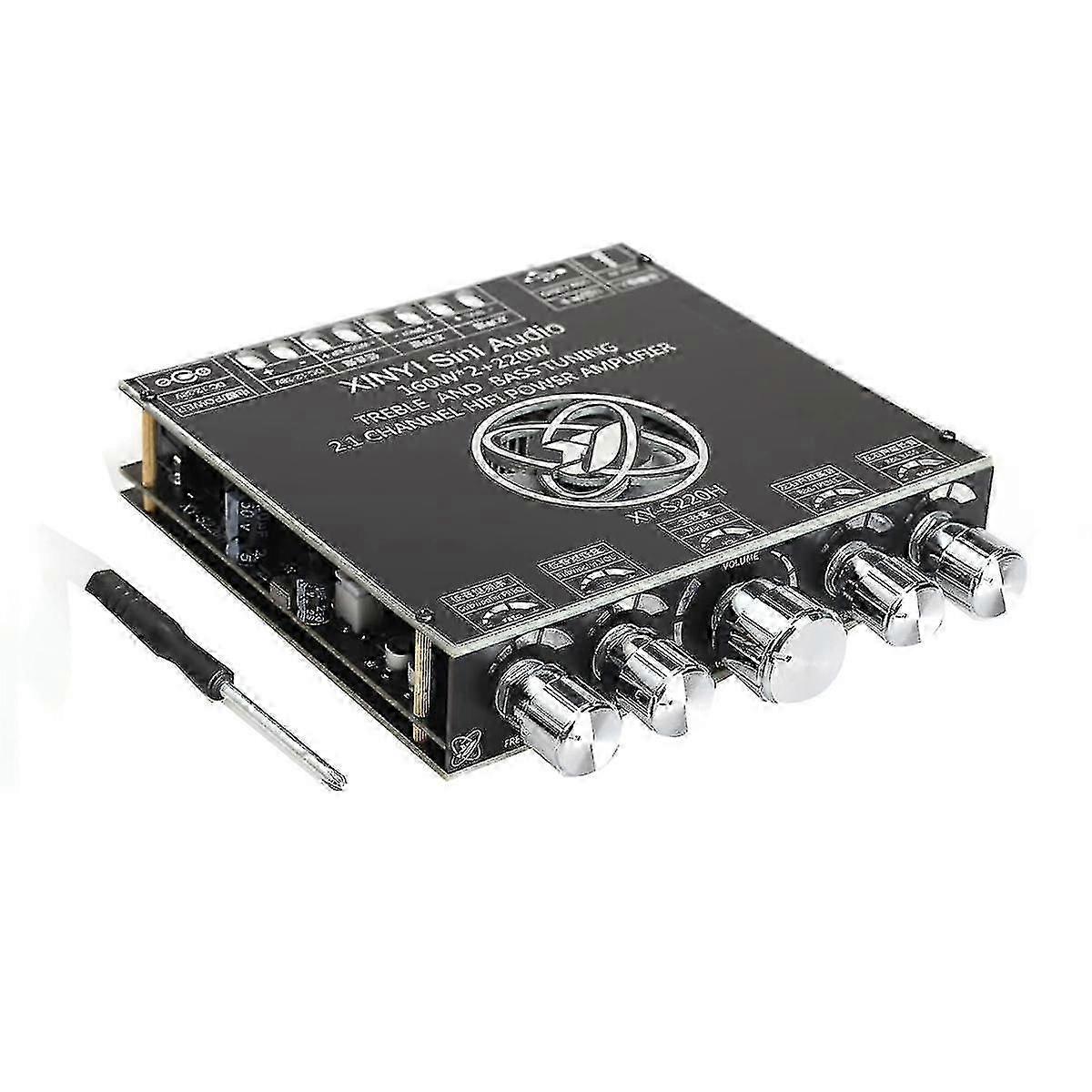 Xy-s220h 2.1 Channel Bluetooth Power Amplifier Board, 160wx2+220w, 12v-36v Audio Power Amplifier Module