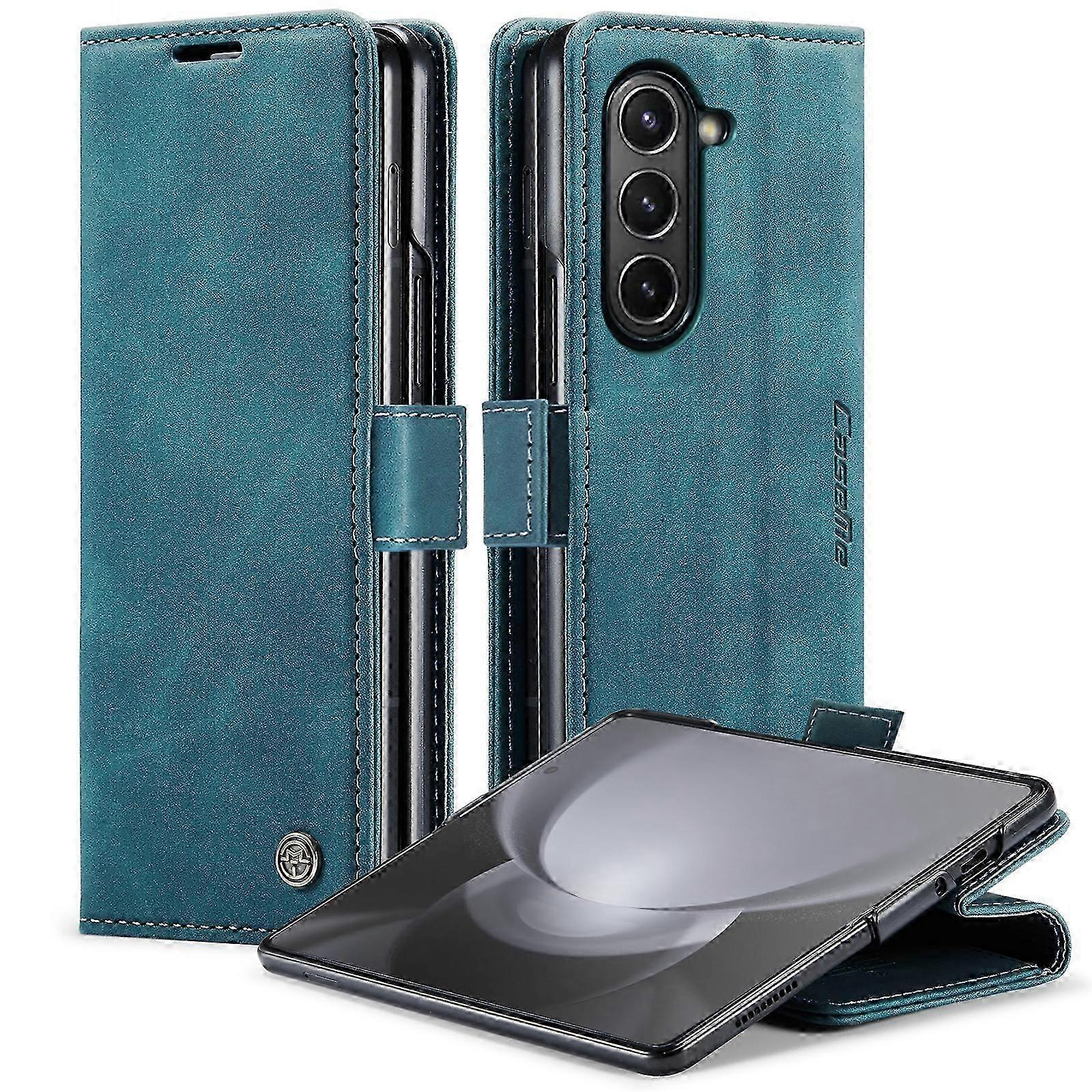 CaseMe-013 Multifunctional Retro Frosted Leather Phone Case For Samsung Galaxy Z Fold5