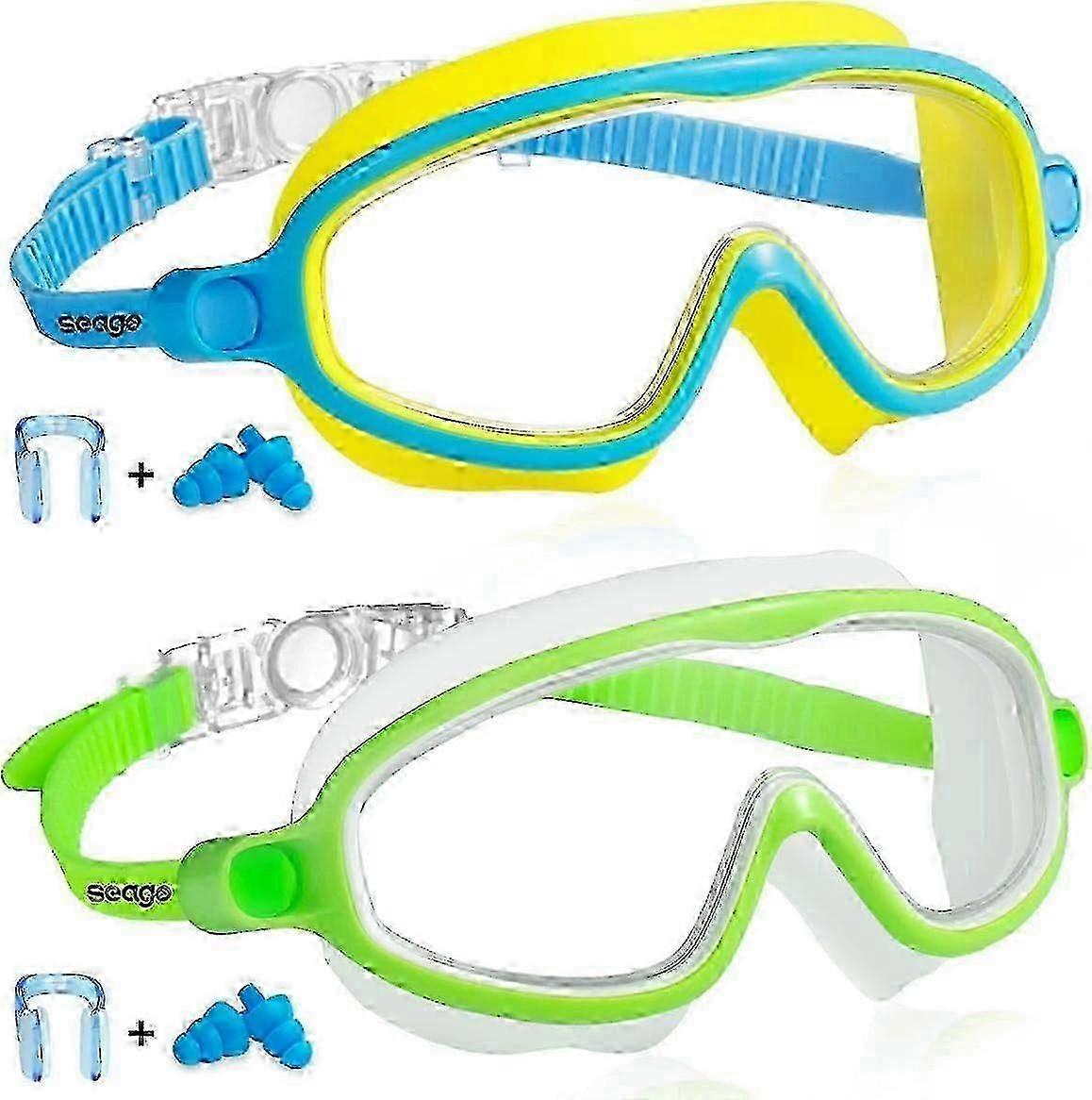 Παιδικά Γυαλιά Κολύμβησης 2 Pack Anti-Fog UV Protection Wide View Γυαλιά Κολύμβησης για ηλικίες 3-14 ετών