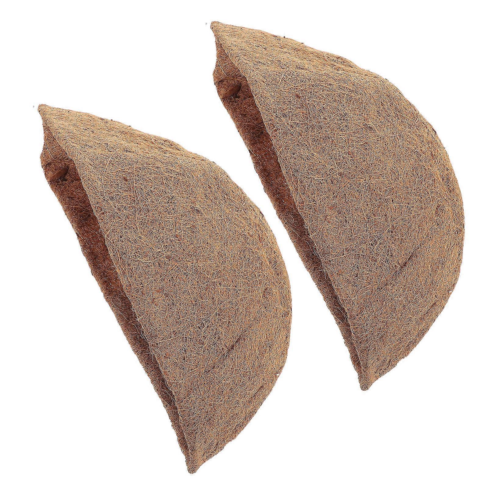 Garden Coconut Liners for Hanging Planters Half Round Basket 2Pcs Fiber Insert
