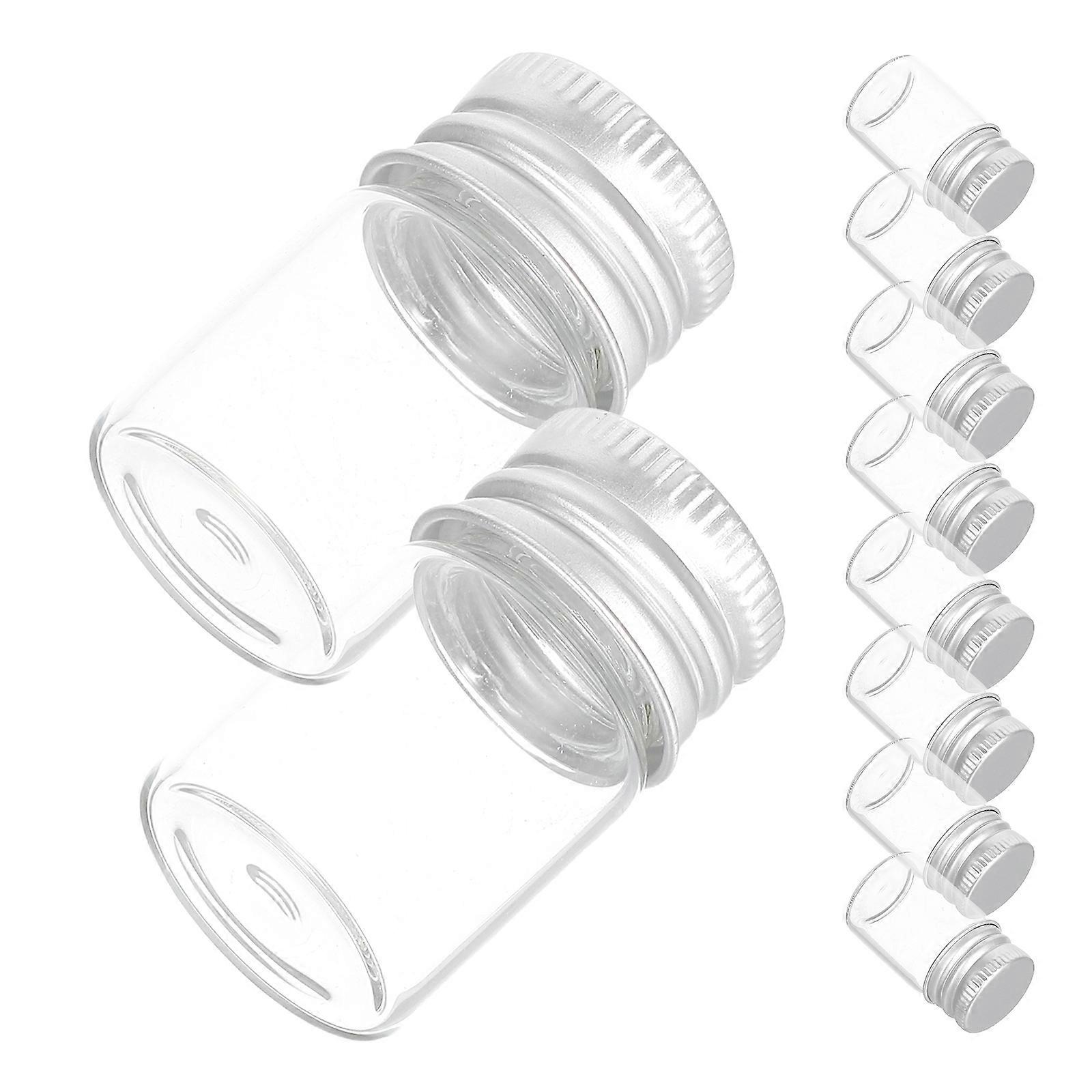 Aluminum Cap Glass Bottles Multifunctional Bottles for Wishes 10Pcs