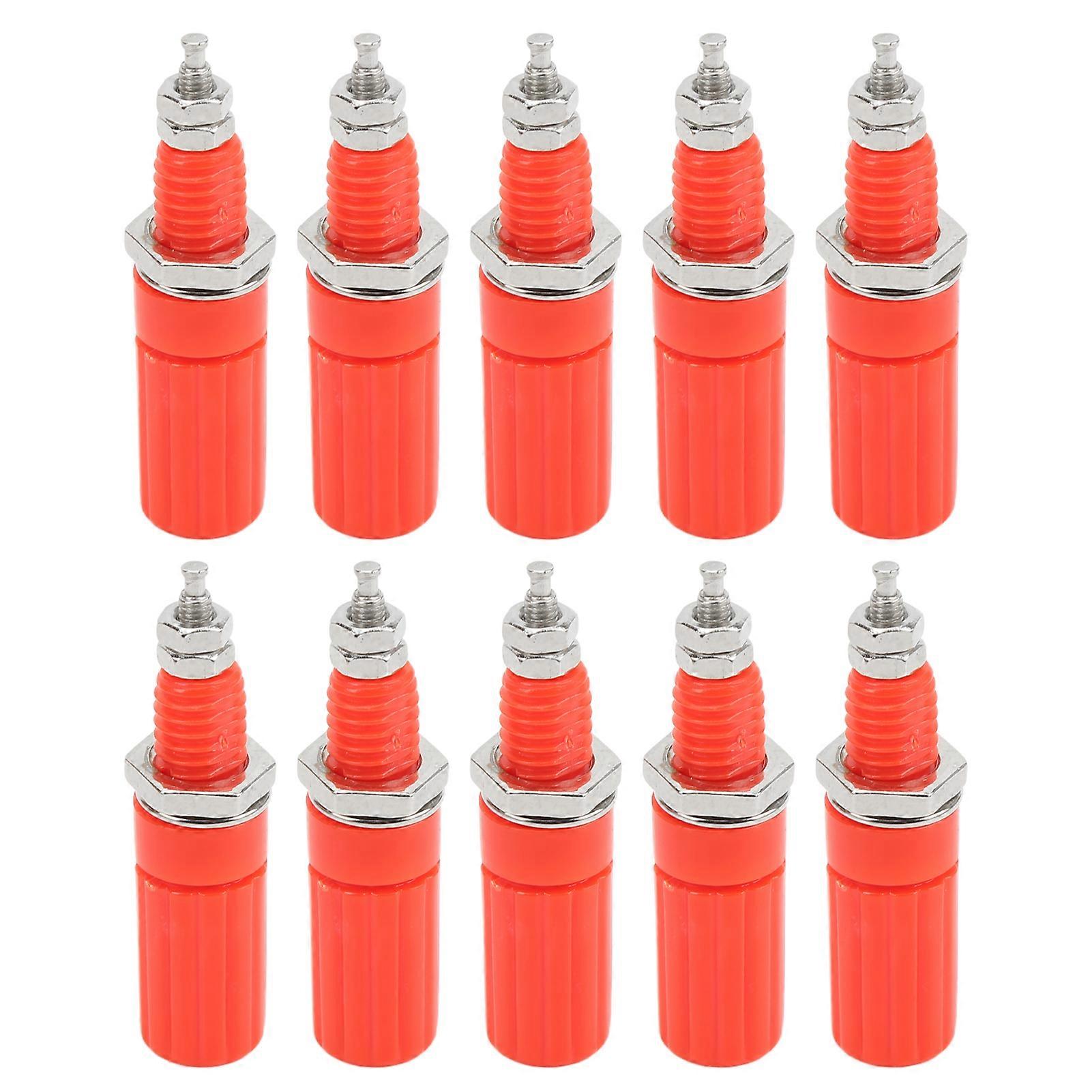Lot de 10 bornes M3 4 mm, fiche banane à vis pour panneau, pour équipement électronique, rouge