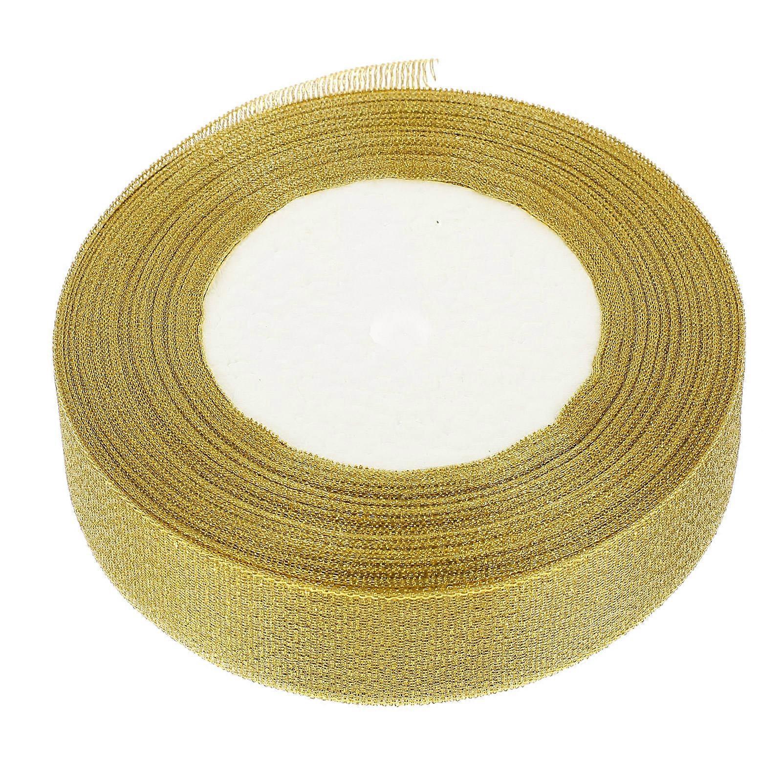 Golden Delicate Wrapping Ribbon for Decoration 1 Roll Multi-Function Flower Ribbon