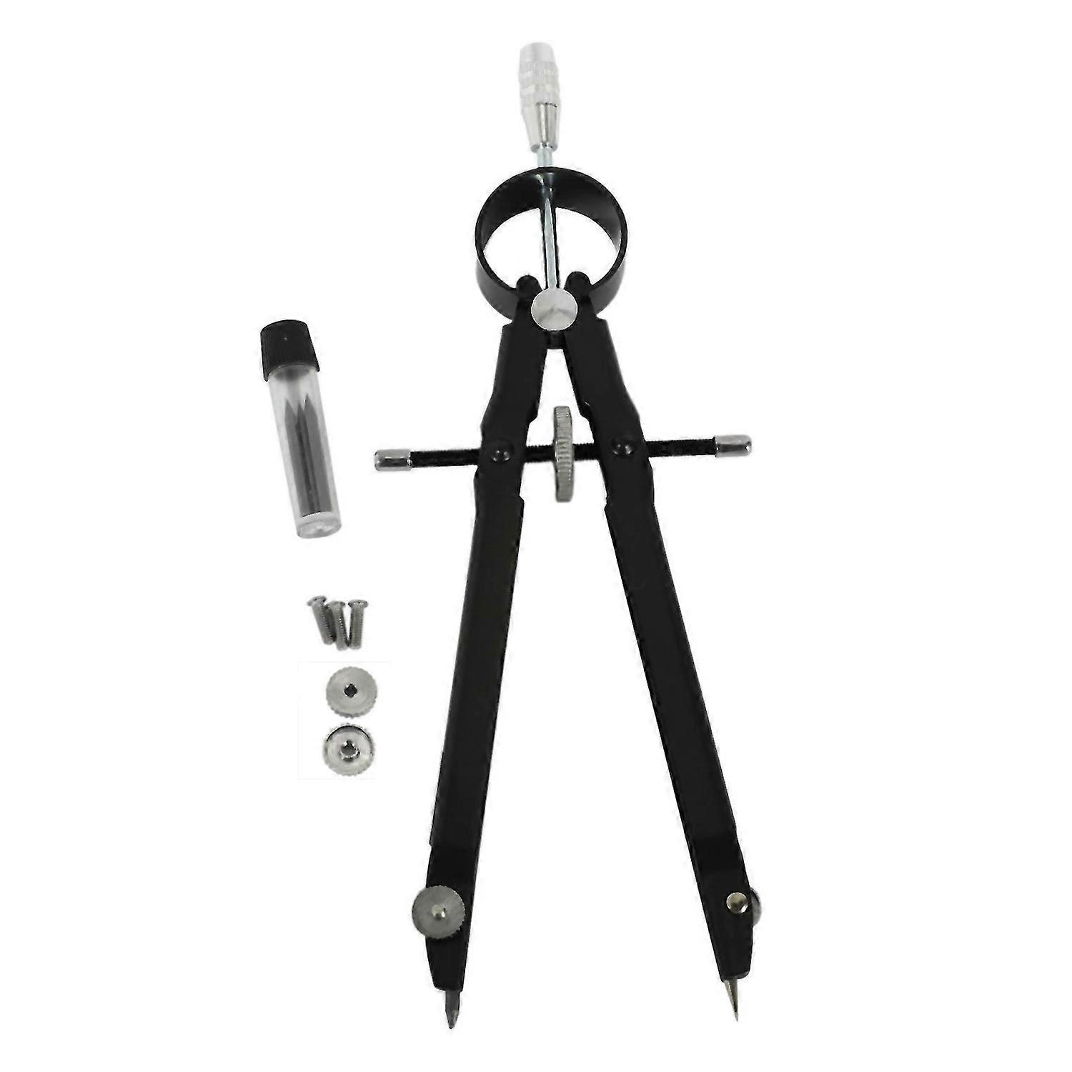 Geometry Set with Lock, Math and Precision Compass, Metal(black)