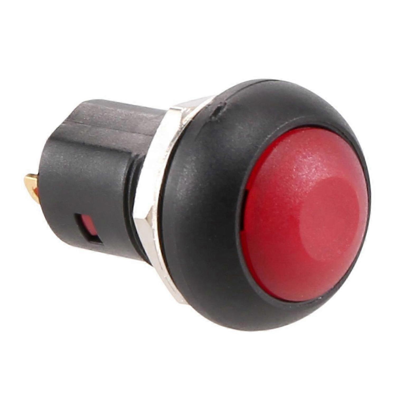On-Off Latching Waterproof 12mm Push Button Switch SPST 2A IP67, Red