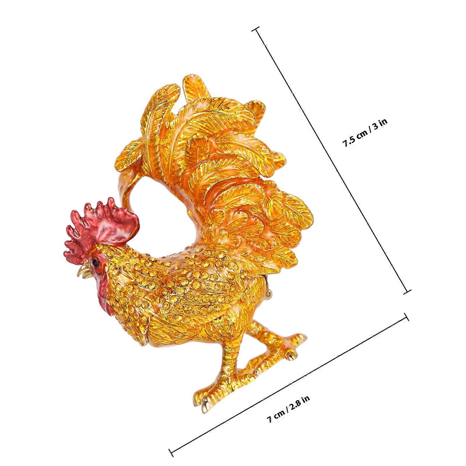 الديك المجوهرات حالة منظم المجوهرات للتخزين استخدام سبائك ذهبية