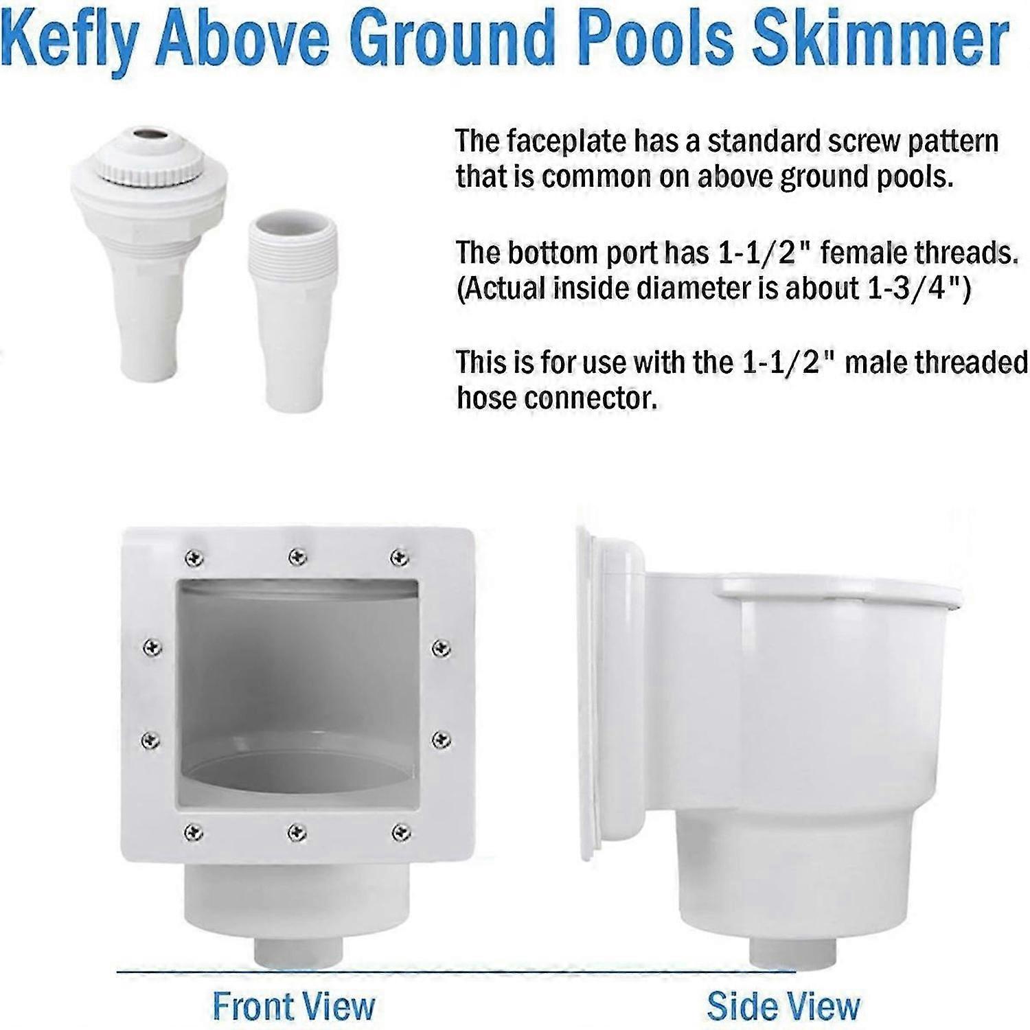 Above Ground Pool Skimmer,Thru-Wall Skimmer with Accessory, Swimming Pool Skimmer,Opening Width 6 In