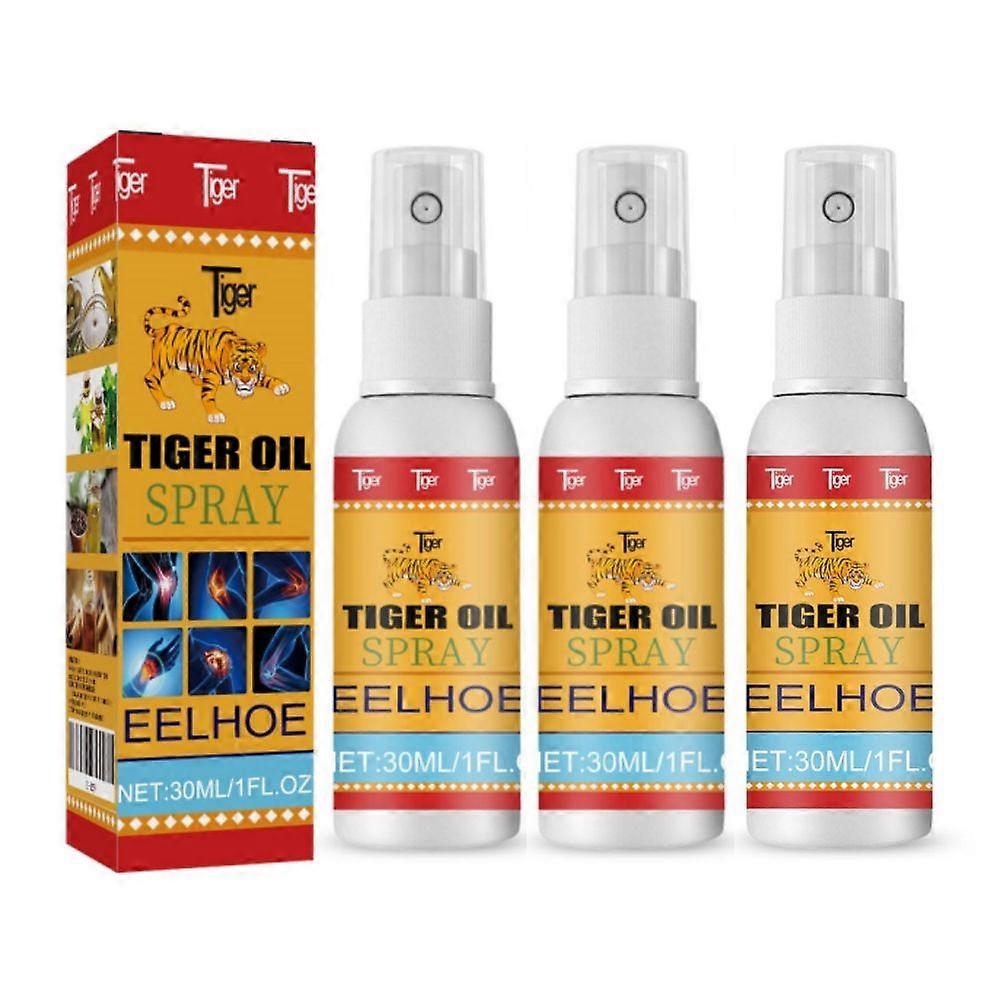 3 יחידות עיסוי הרפיית שרירים טייגר תרסיס שמן מפרקים עמוד השדרה והמותני הקלה על כאבים טיפול ראומטי קל ליישום