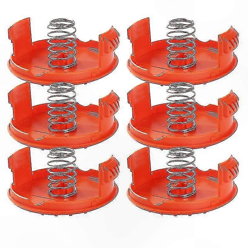 6-Pack Spool Cover Cap for Black & Decker Trimmers, Compatible with RC-100-P Models
