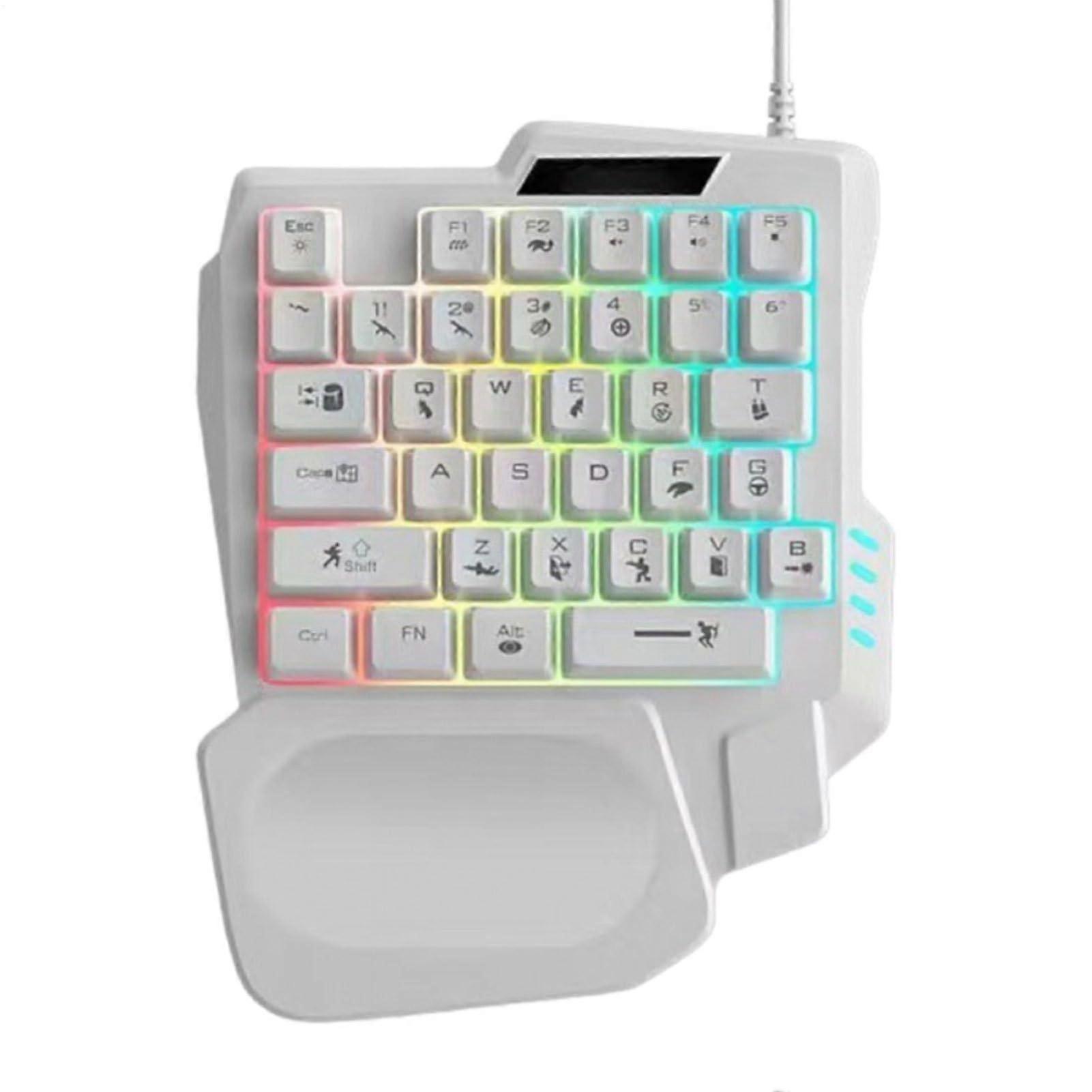 Mechanical Keyboard Compact RGB Backlit Portable Programmable Game Keypad White For Home Dorm Apartment School