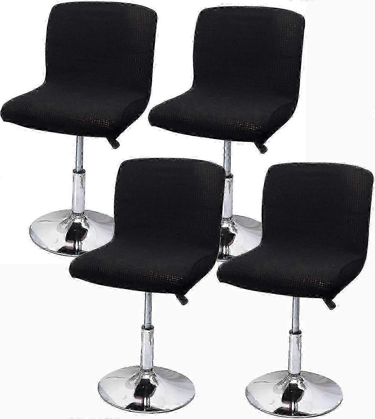 4-Pack Stretch Bar Stool Covers with Backrest for Dining and Kitchen Chairs