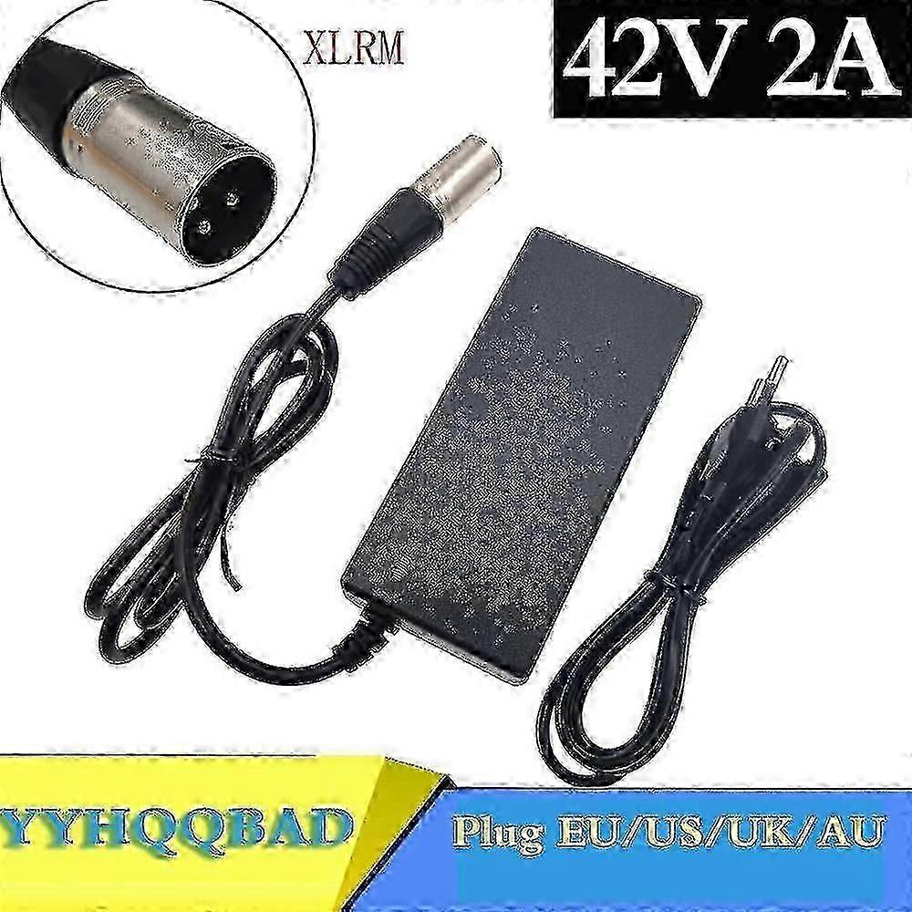 36v oplader 42v 2a elektrisk cykel lithiumbatterioplader til 36v lithiumbatteripakke med 3-benet xlr-stik / stik - XC