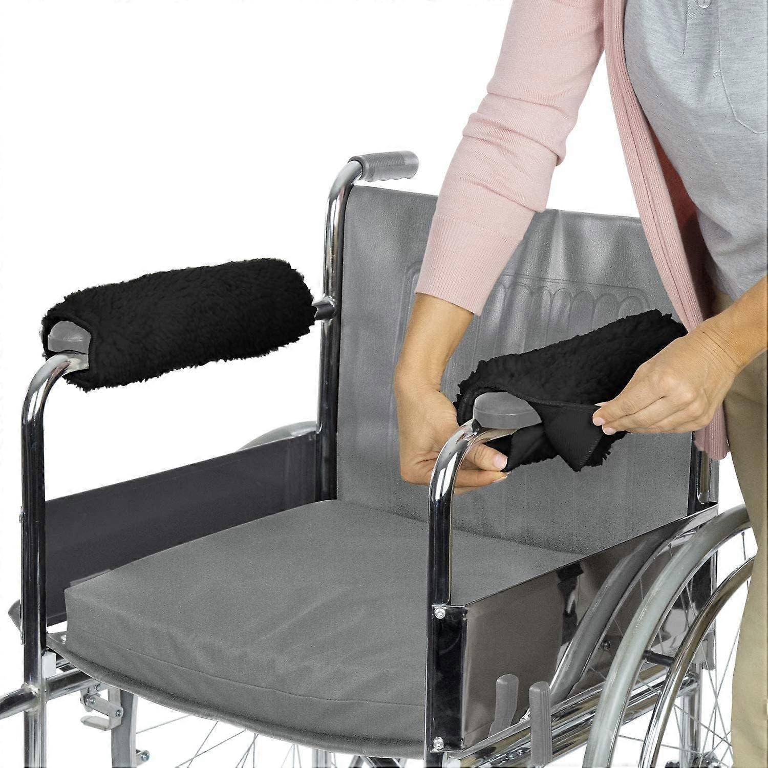 Wheelchair Armrest Cover Memory Foam Sheepskin Pad For Office Transport Chairs Soft Cushion For Padded Armrest 2 Pack