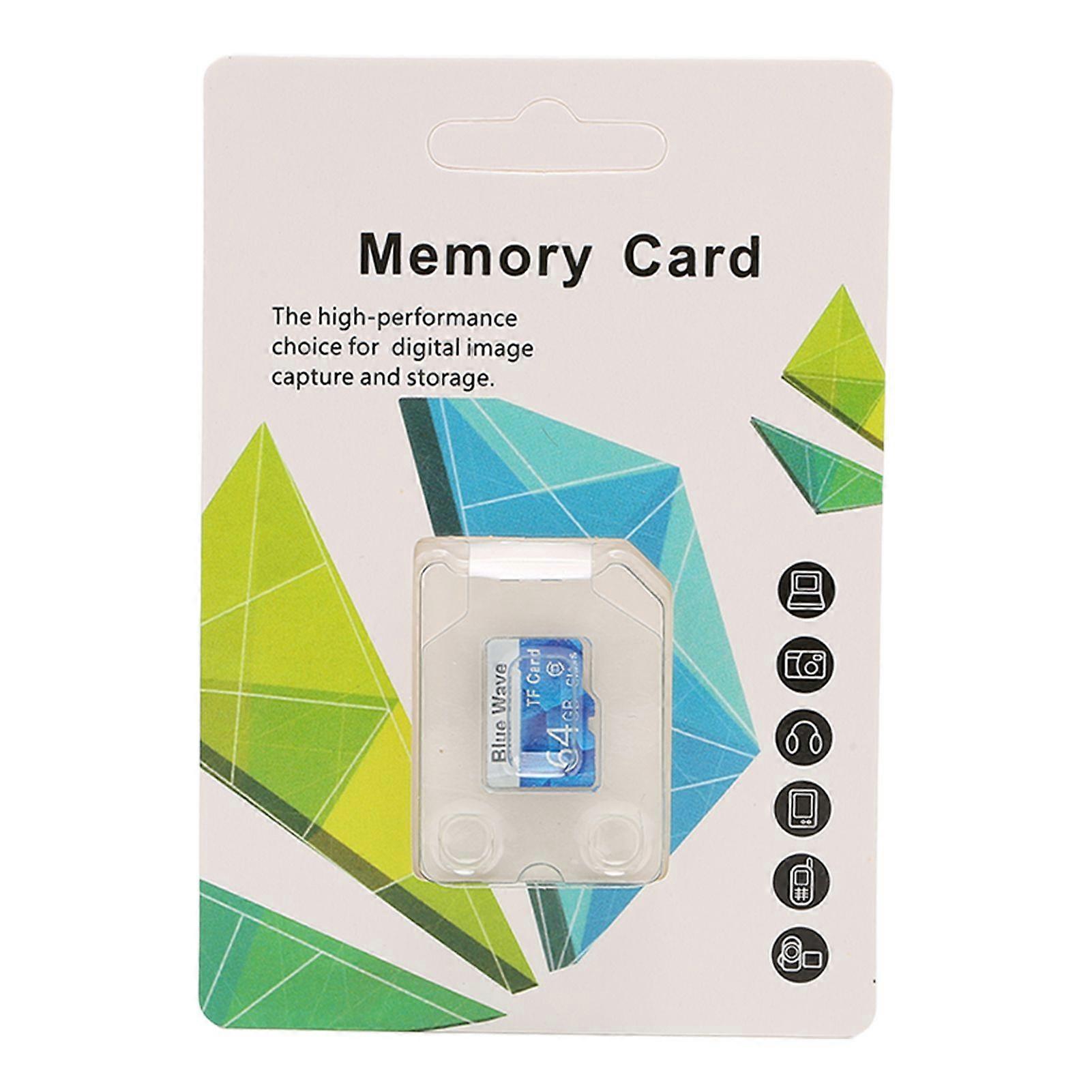 Micro Memory Card Class 10 High Speed 10M Waterproof Shock Resistant Plug and Play Mini Memory Card 64GB