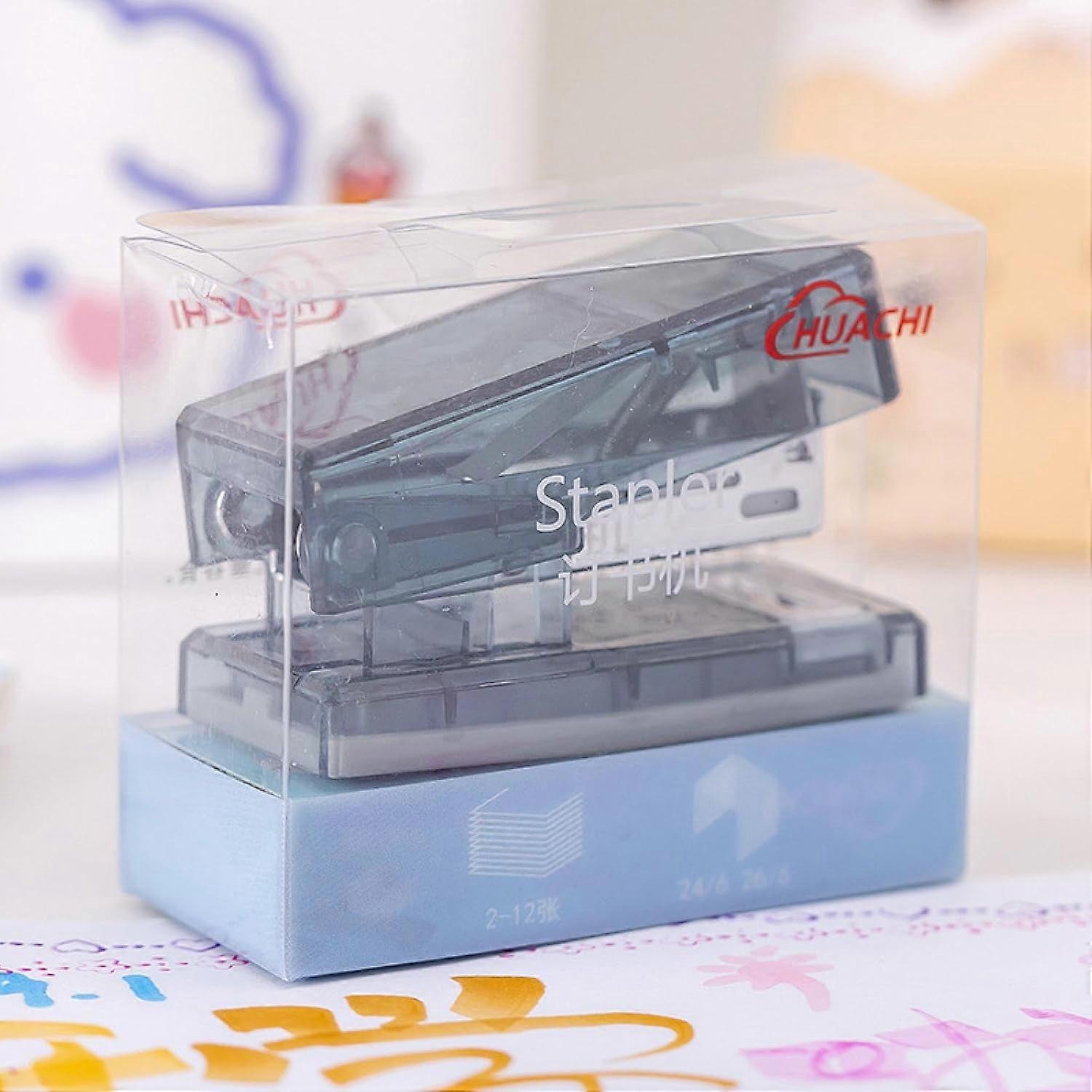 Transparent Small Stapler Mini Labor-Saving Student Stapler Multifunctional Office Supplies Stapler