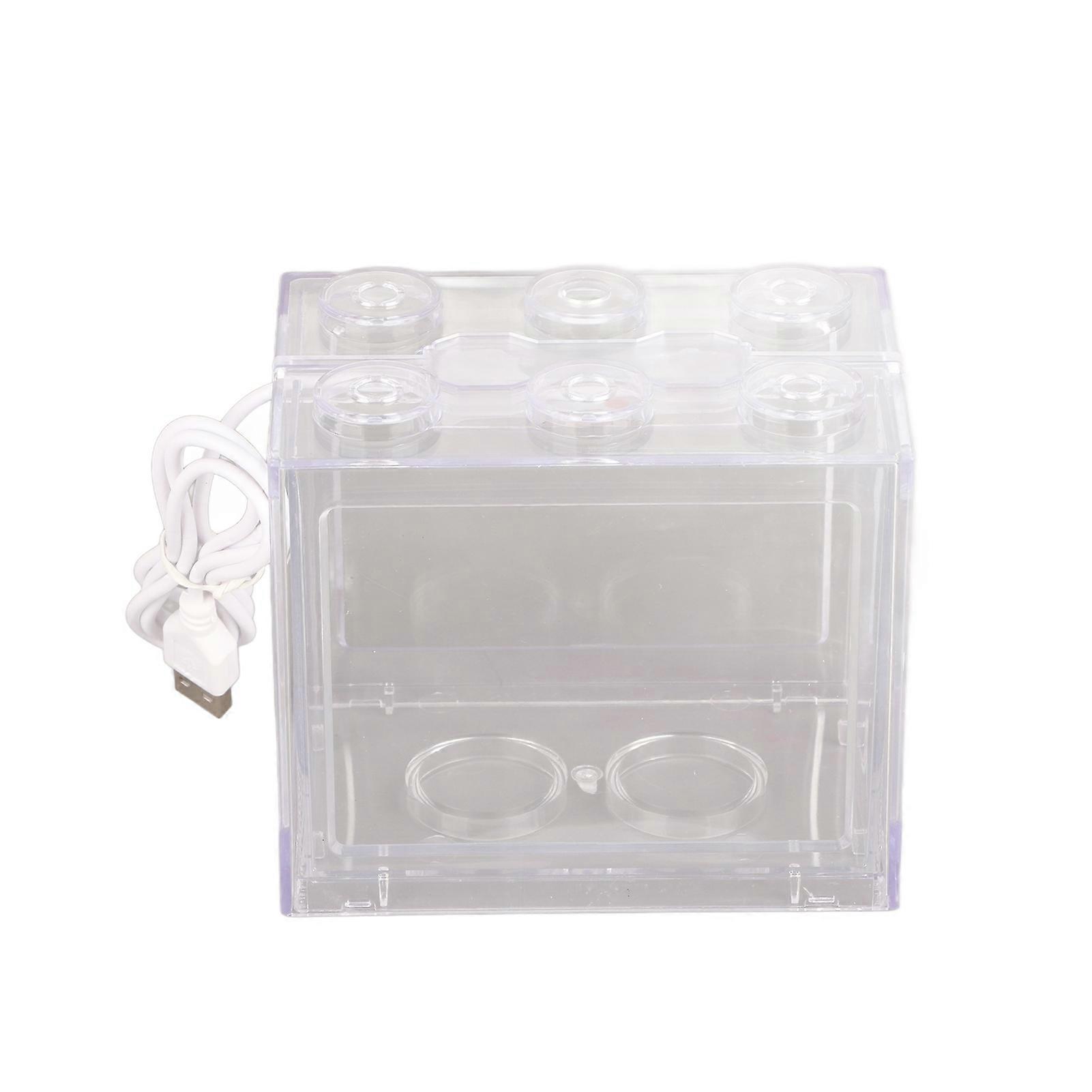 Mini lampe LED USB décorative pour aquarium, boîte à poissons, bureau, table à thé (transparente)