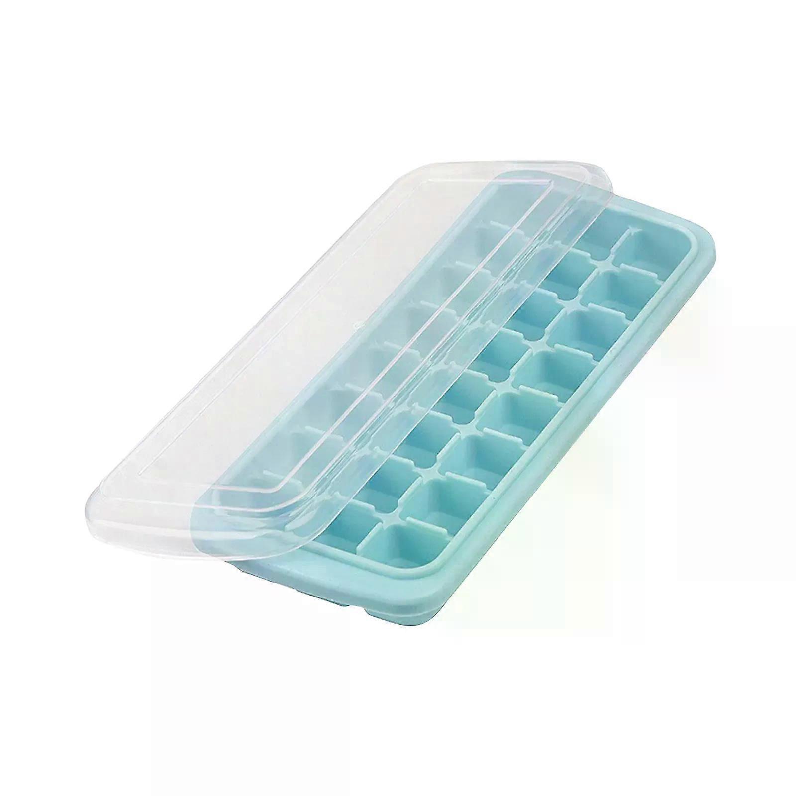 Silicone Ice Cubes Tray with Lid 24 Cubes Jelly Maker frozen Molds Easy-Release for Whisky Cocktail Cola Baby Food and Drinks