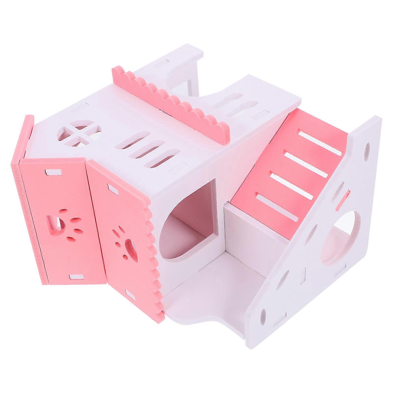 Pink Hamster House PVC Hideout for Pets 3Pcs Small Animal Hideaway