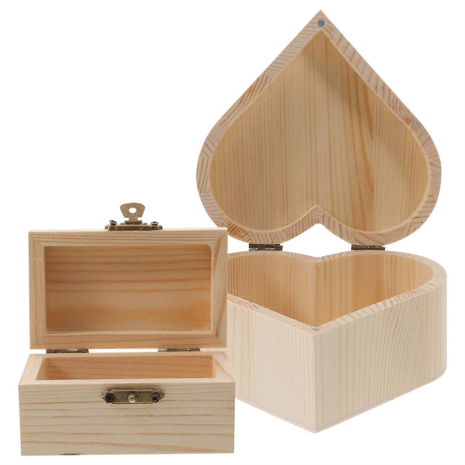 Blank DIY Box Toy Wooden Storage Case for Daily Use 6Pcs Kids Holder