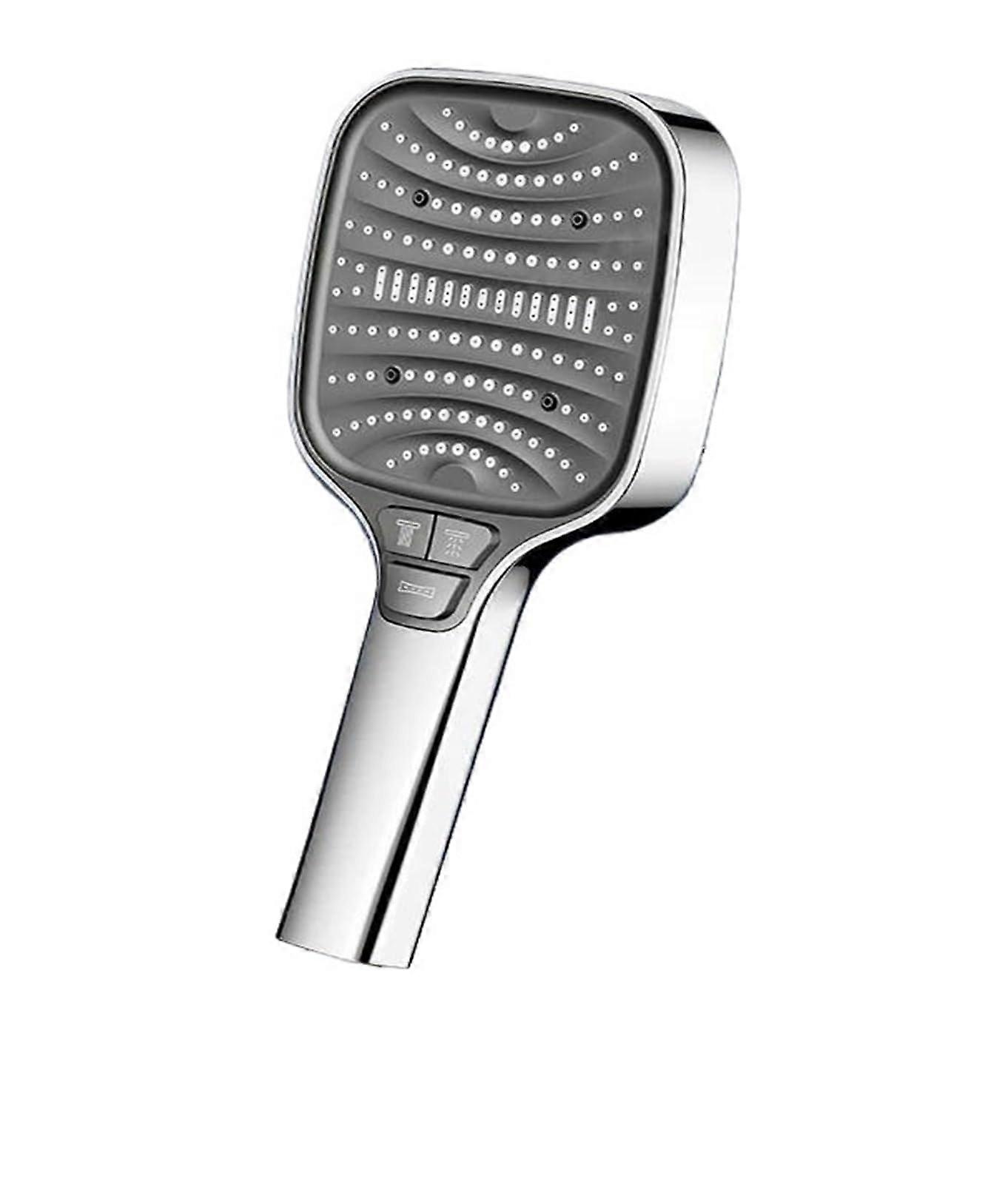 Adjustable Shower Head 8Mode Rainfall Showerhead Large Flow Pressure WaterSaving Shower Mixer Silver