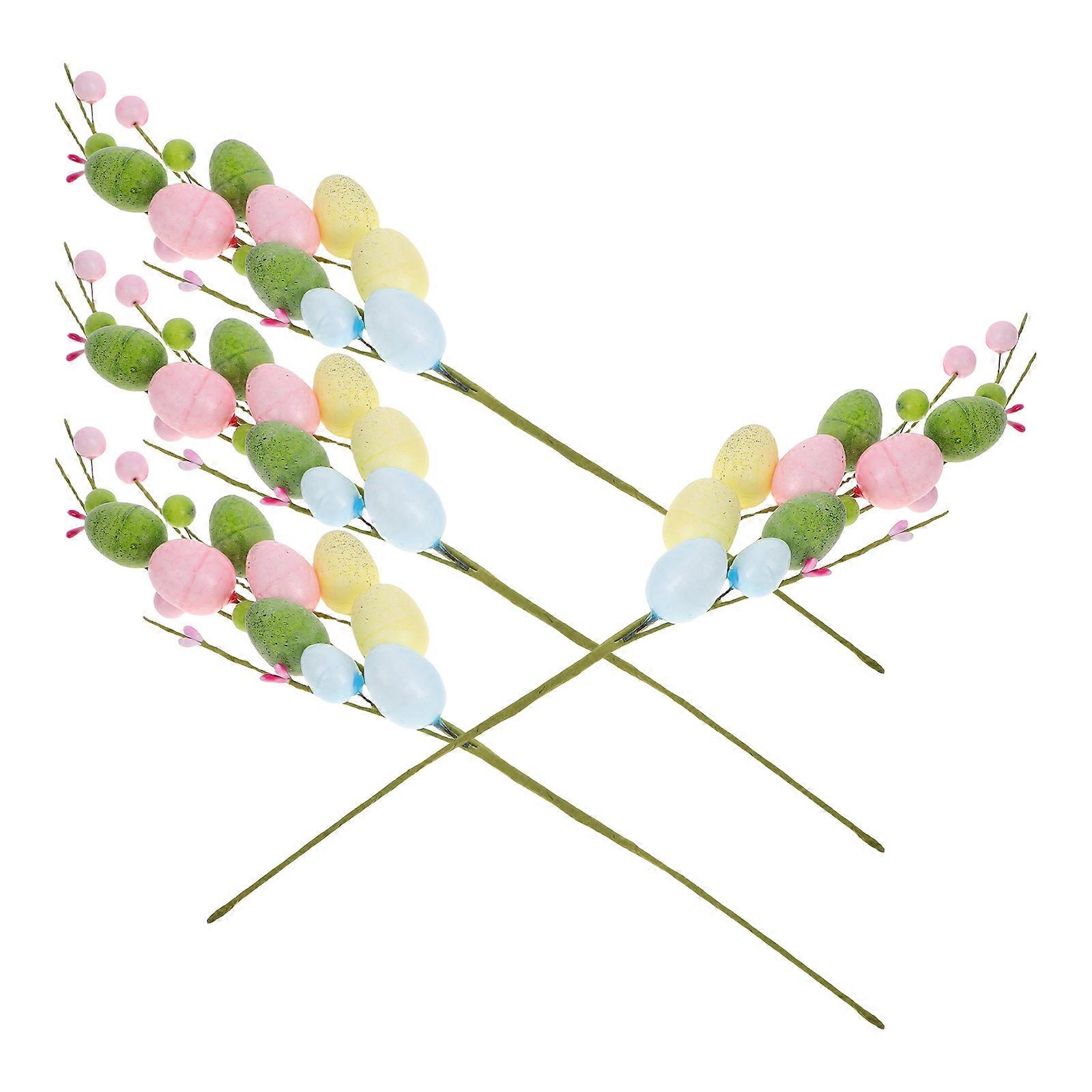 Artificial Easter Egg Stems 16 Pcs For Vase Arrangements Unique Decor In Spring Celebration 40Cm