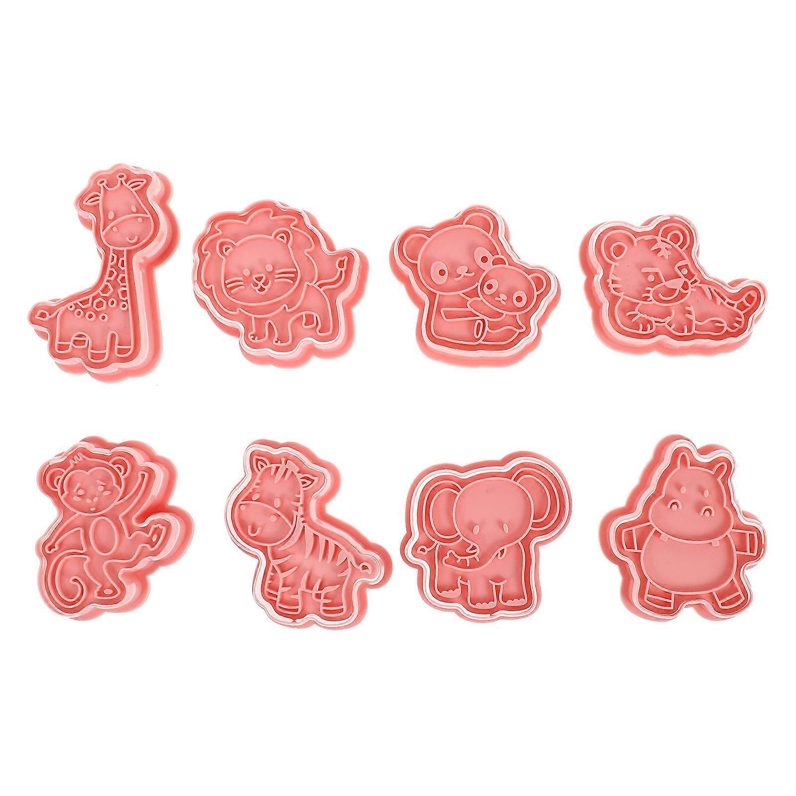 DIY Cookie Mold Animal Designed for Baking Use 24Pcs Plastic Biscuit Molds Pink