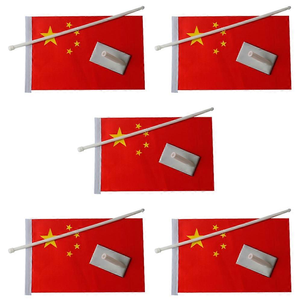 Car Flag National Flag for Party 15Pcs Waterproof Adhesive Red