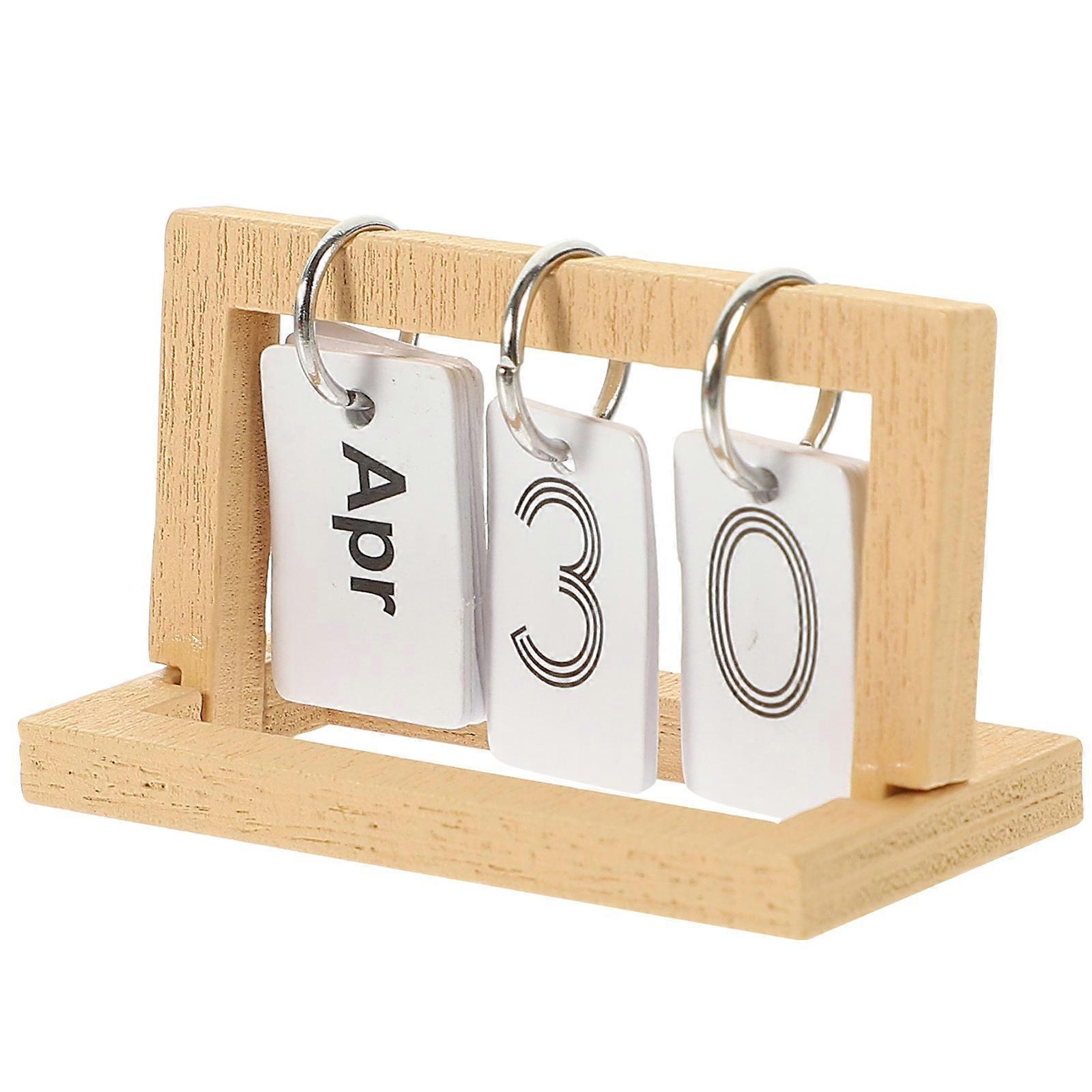 Miniature Desk Calendar Model Flip Calendar Prop 3Pcs for Decoration