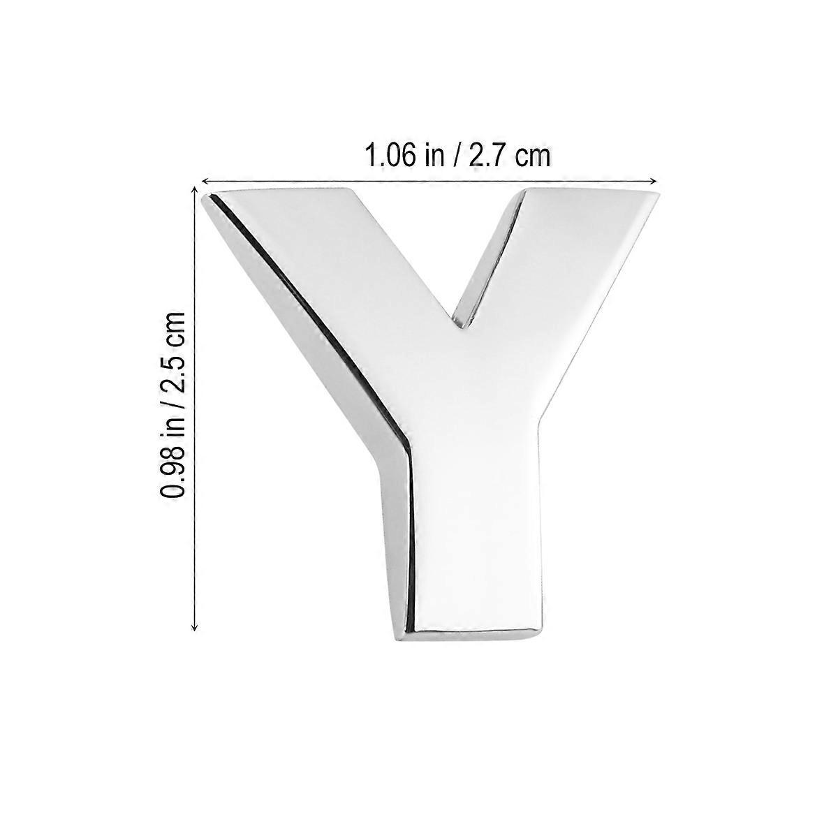 Auto Metal Sticker 3D Alphabet for Car Styling 2Pcs Silver Decal