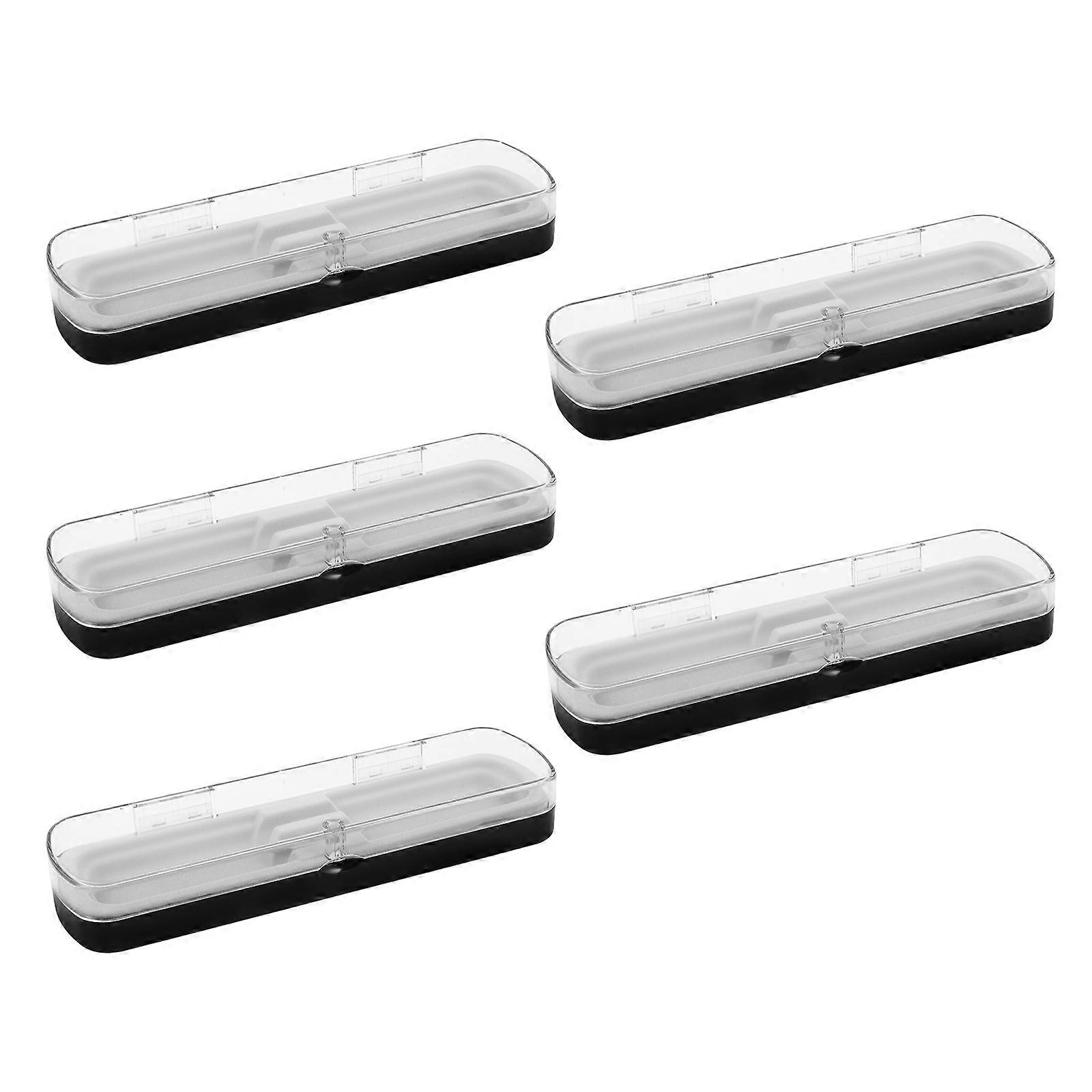 Clear Plastic Pen Holder Rectangular Pen Case for Storage Use 10Pcs