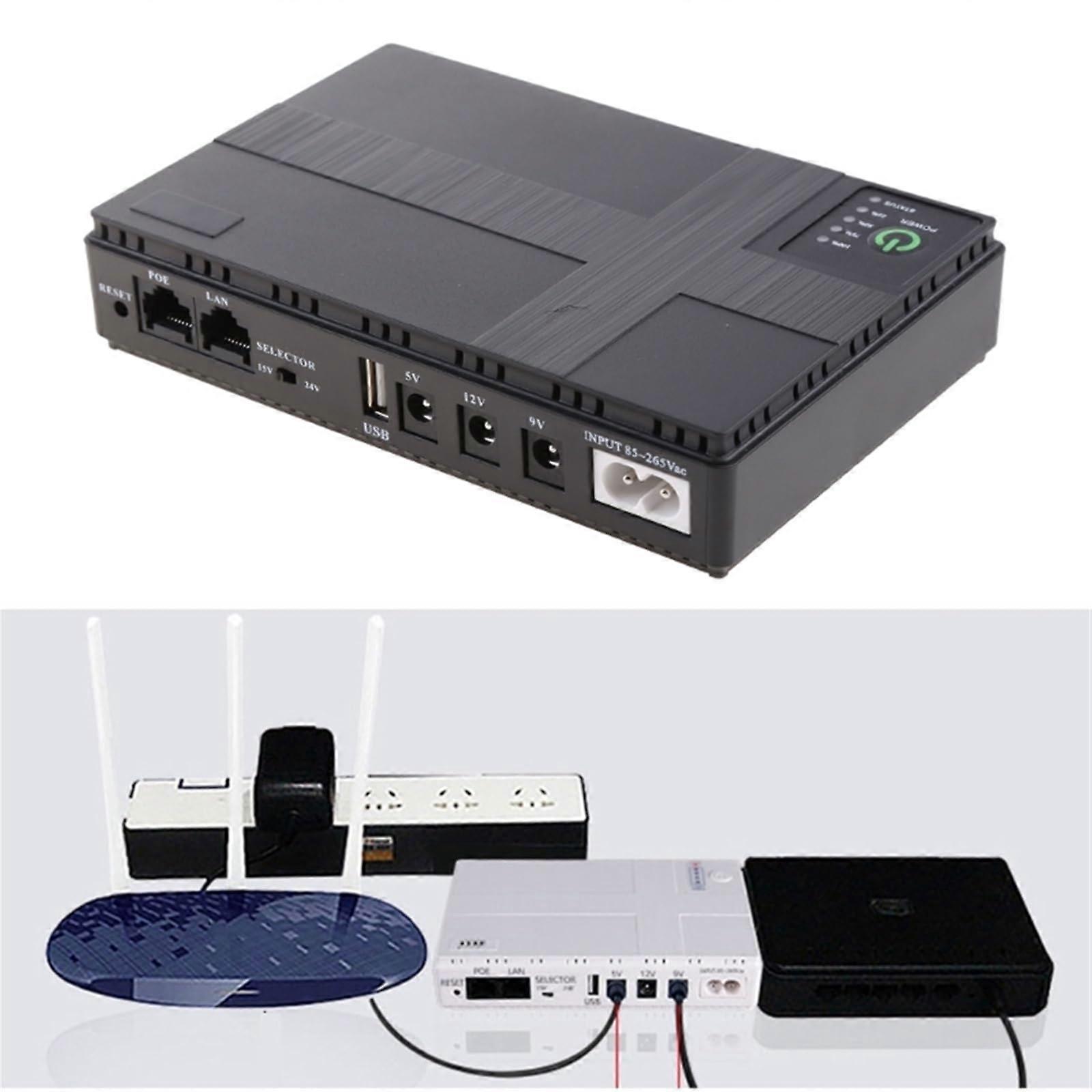 Mini Portable UPS Battery Backup 5V/9V/12V Output 10400mAh For WiFi Router Uninterruptible Power Supply
