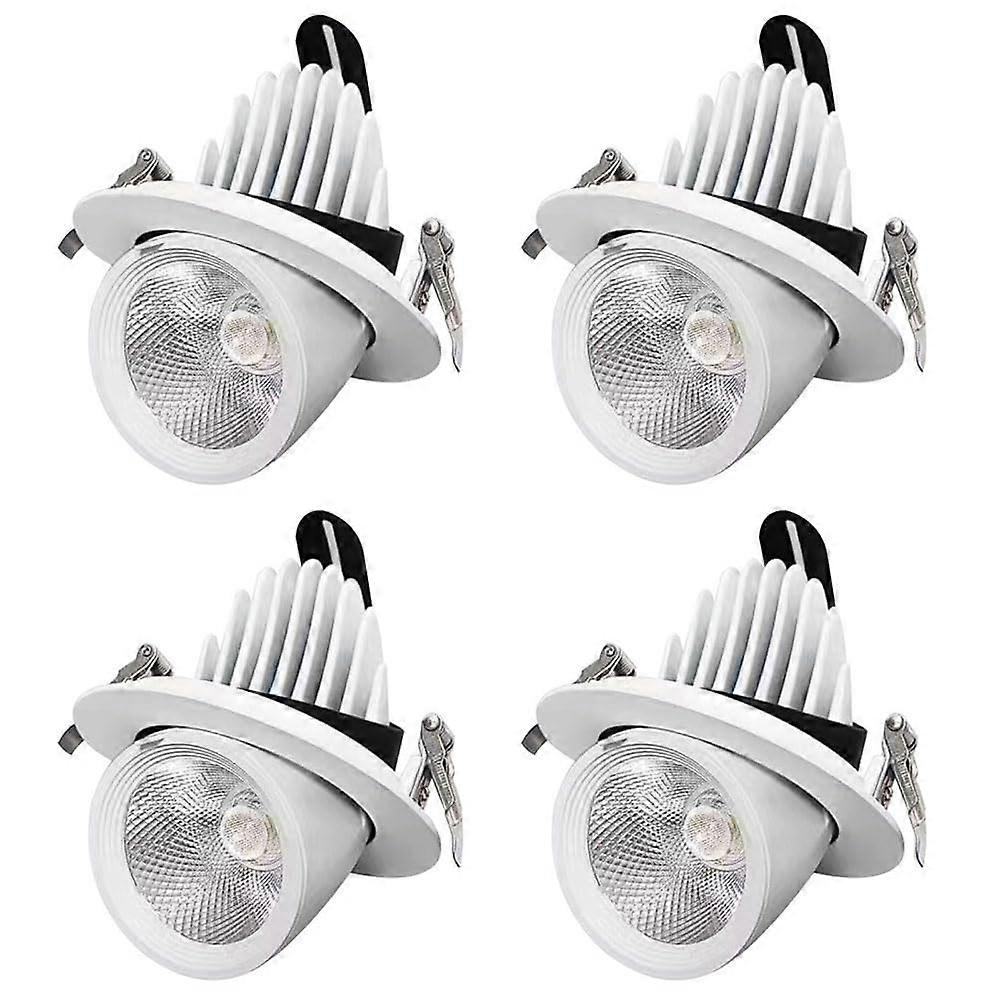 Recessed LED Light Gimbal Recessed Ceiling Light With Baffle Trim 20W35W 3000K/4000K/5000K/6000K 4Pack