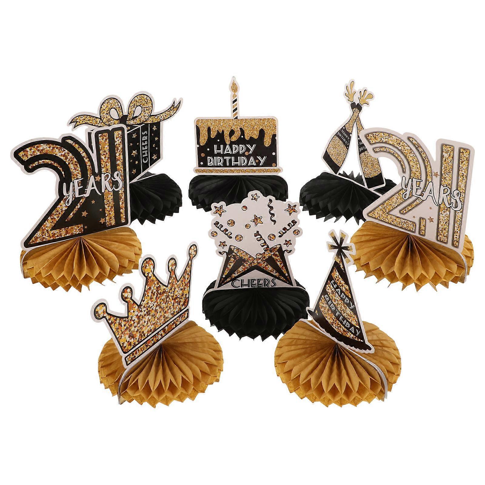 Happy Birthday Honeycomb Table Decorations for Party Use 32Pcs Set