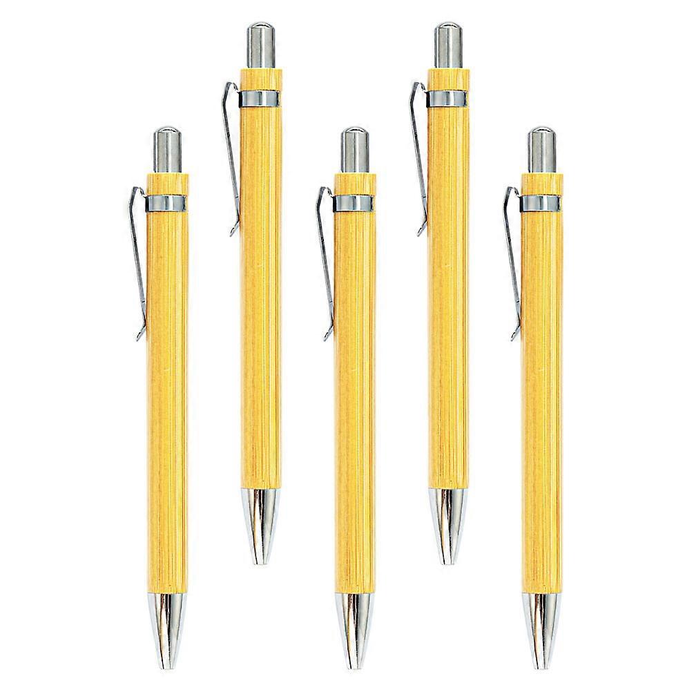 Press Type Ballpoint Pens 25 Pcs Bamboo Material Suitable For Students Office Work