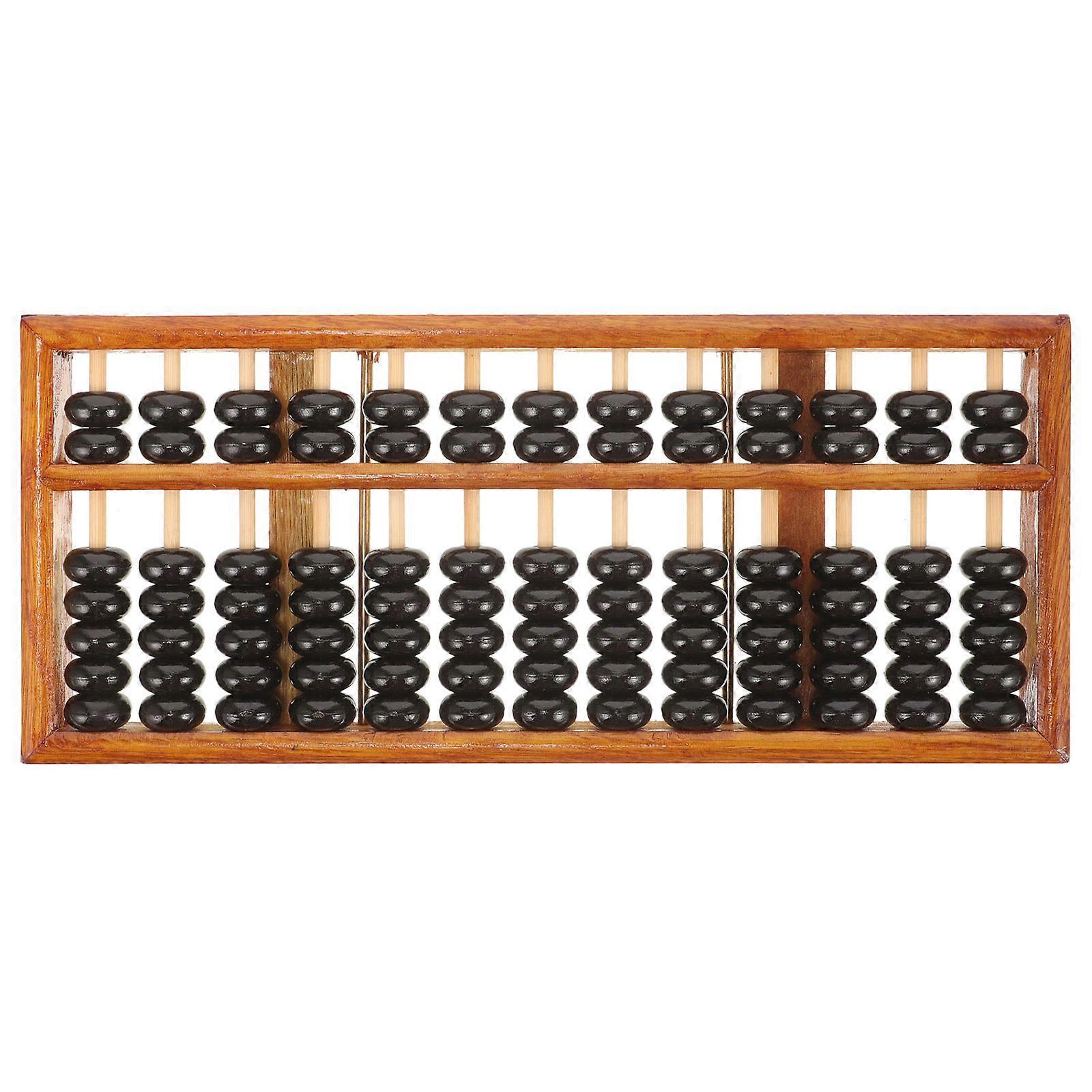Portable Wood Bead Abacus Math Learning Tool For Kids School Use Khaki 1Pack