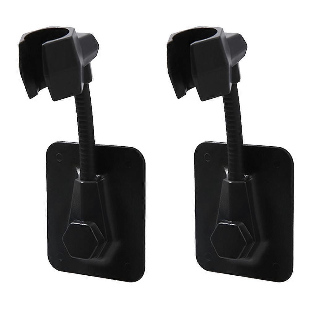 Adjustable Angle Shower Hanger ABS Plastic Home Bathroom Accessory 6*14*3cm Black 2Pcs