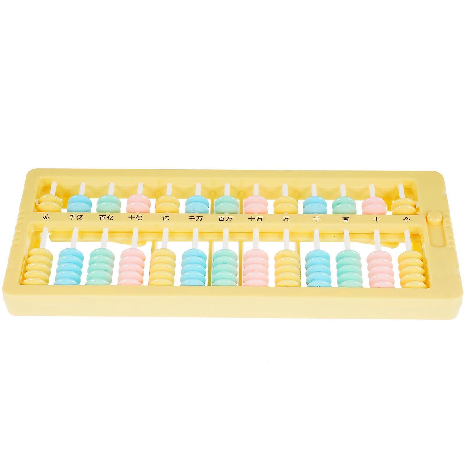 Math Tool For Kids 4Pcs Counting Frame Educational Use Rectangular Yellow Mental Arithmetic Training