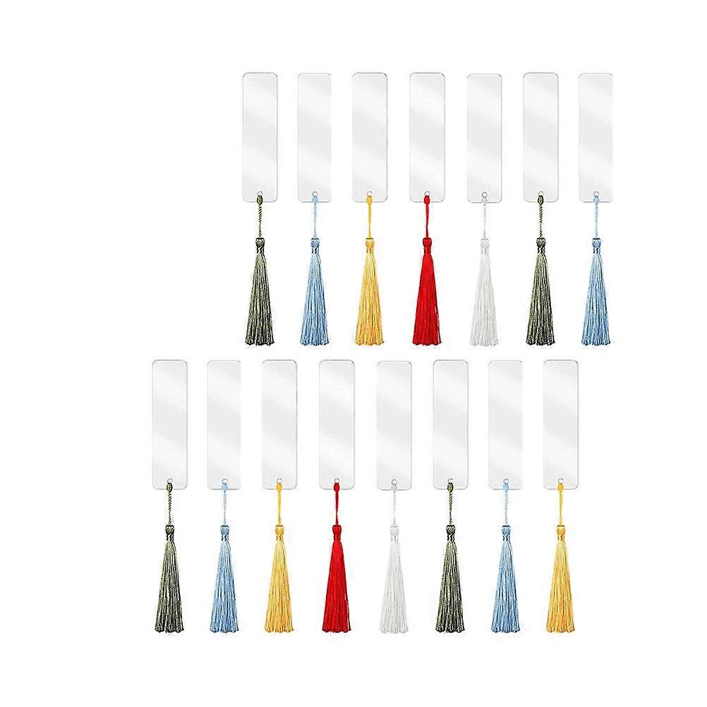 Tassel Bookmark Acrylic DIY for Marking 30Sets Transparent Blank Design