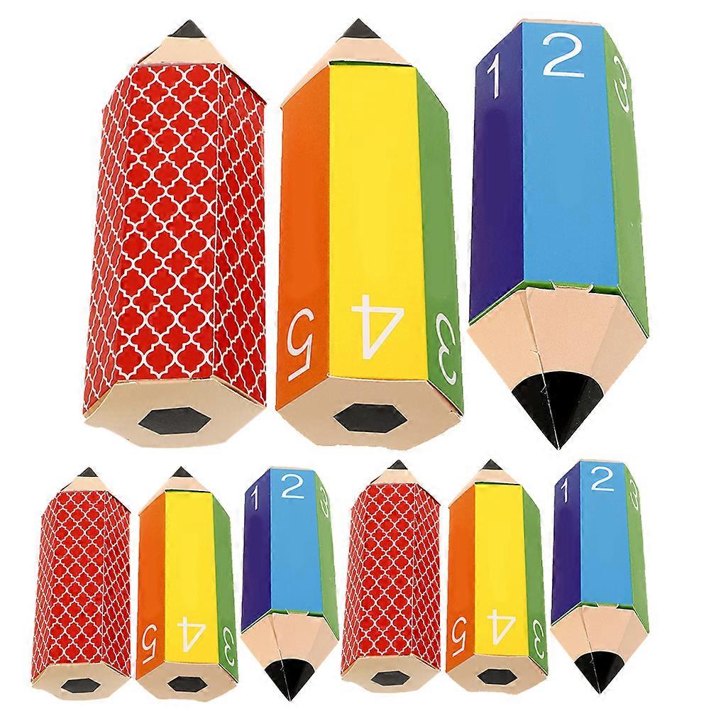 Pencil Shaped Candy Boxes 10Pcs White Paper Pencil Shaped Design for Storage Use Gift Candy Boxes