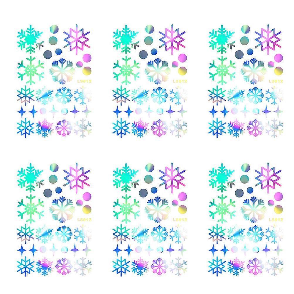 Reflective Xmas Snowflake Decal Window Clings for Decoration 12Sets
